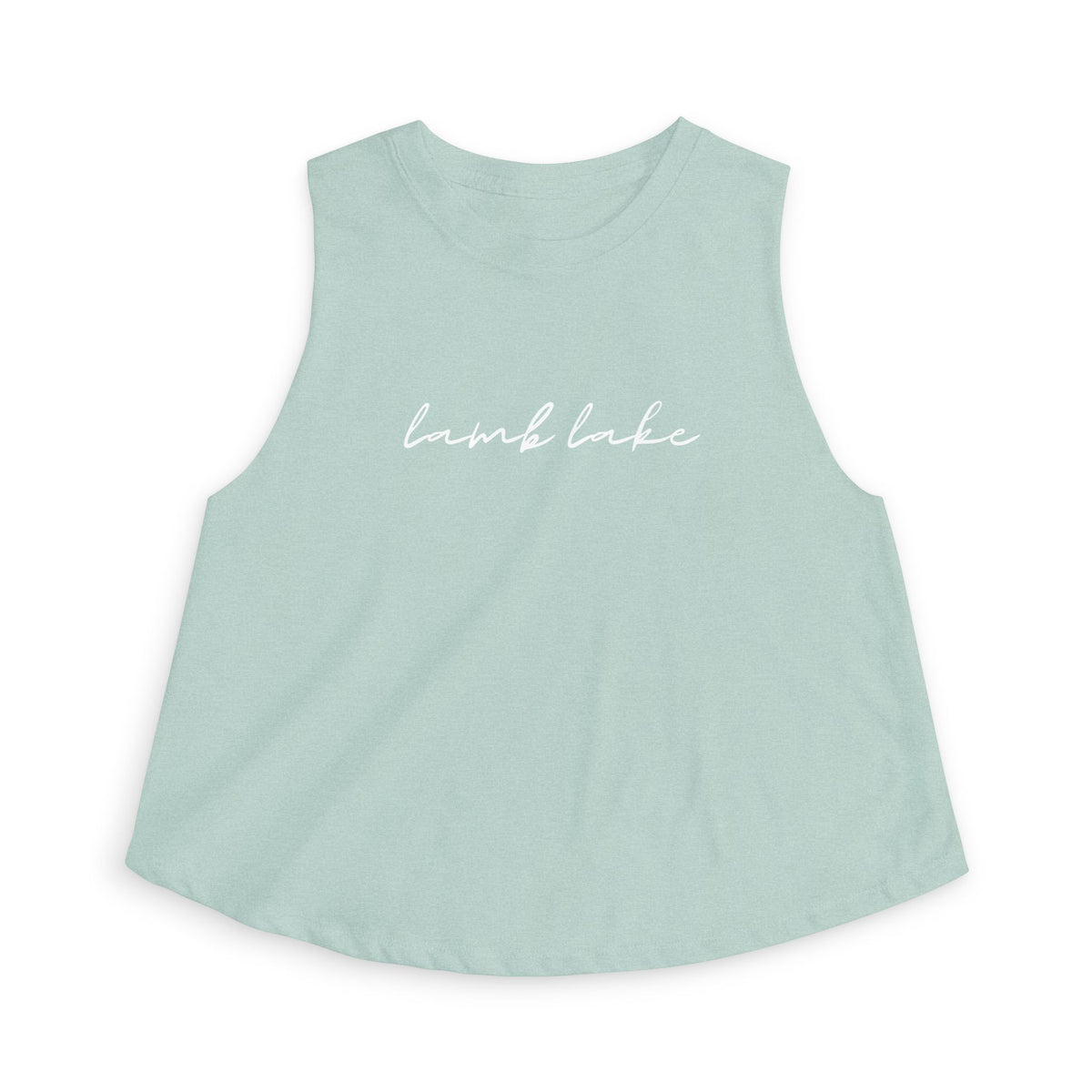 Lake Script Crop Top — 'lamb lake' Women's Casual Summer Tank