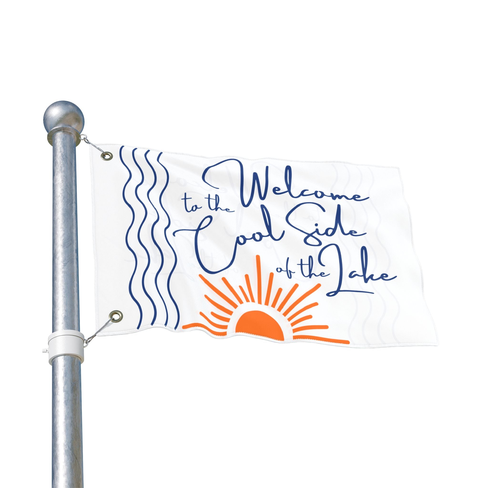 Lake House Flag - "Welcome to the Cool Side of the Lake" Double-Sided Outdoor Banner