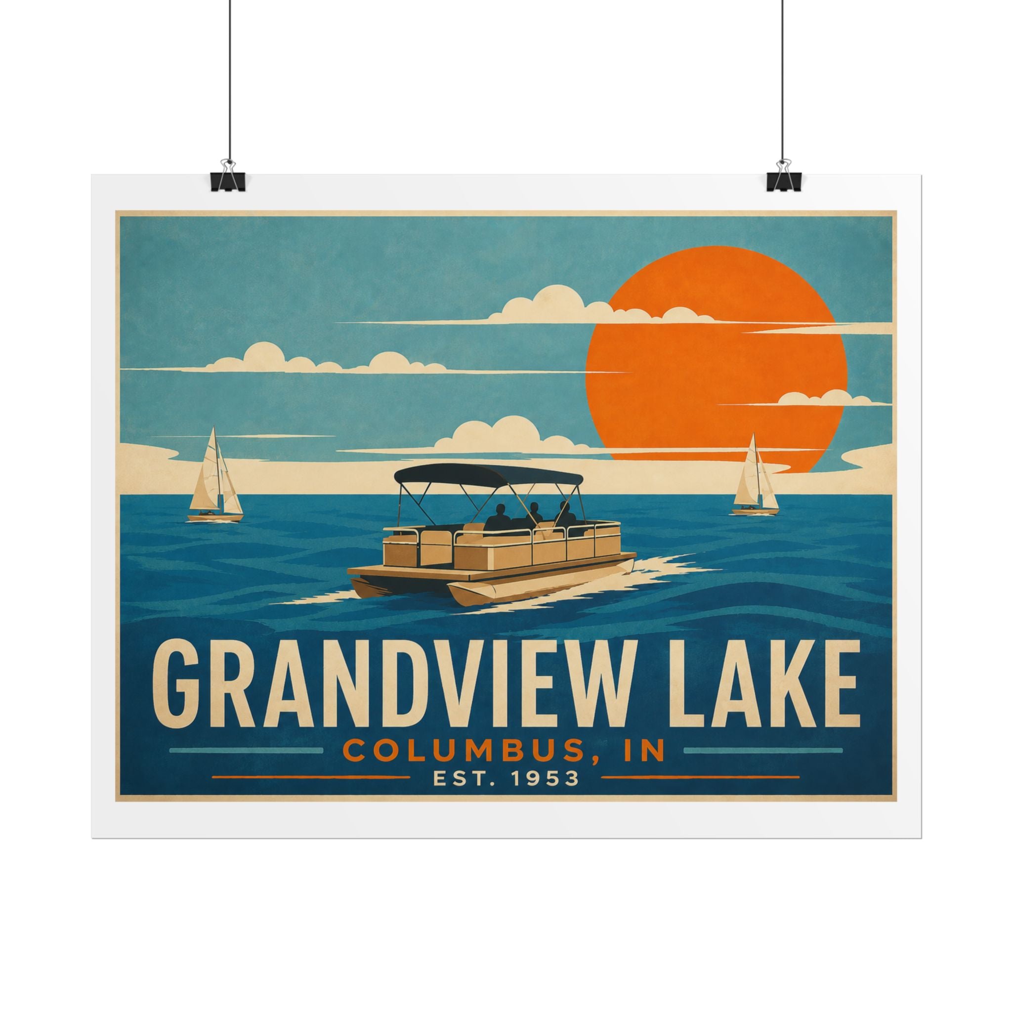 Grandview Lake Poster — Vintage Lake Travel Print (Rolled Poster)