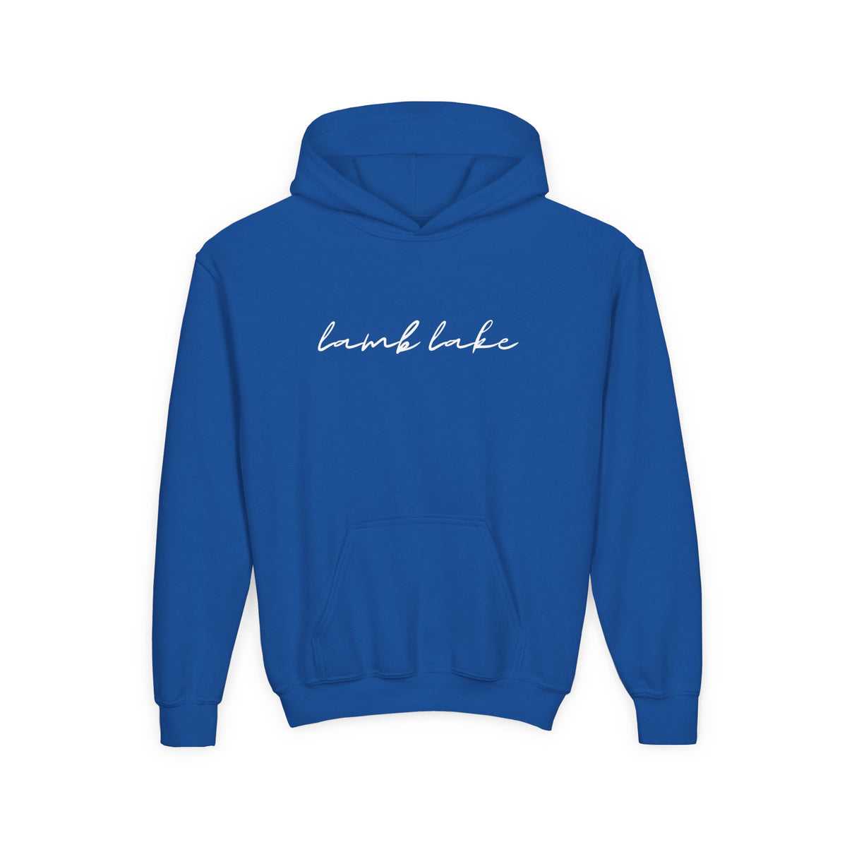 Youth Hoodie with "lamb lake" Script — Soft Casual Pullover