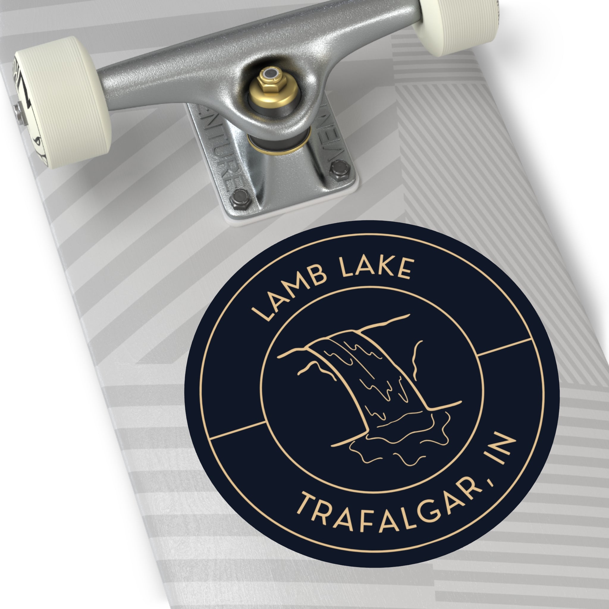 Round Vinyl Stickers- Waterfall Lamb Lake
