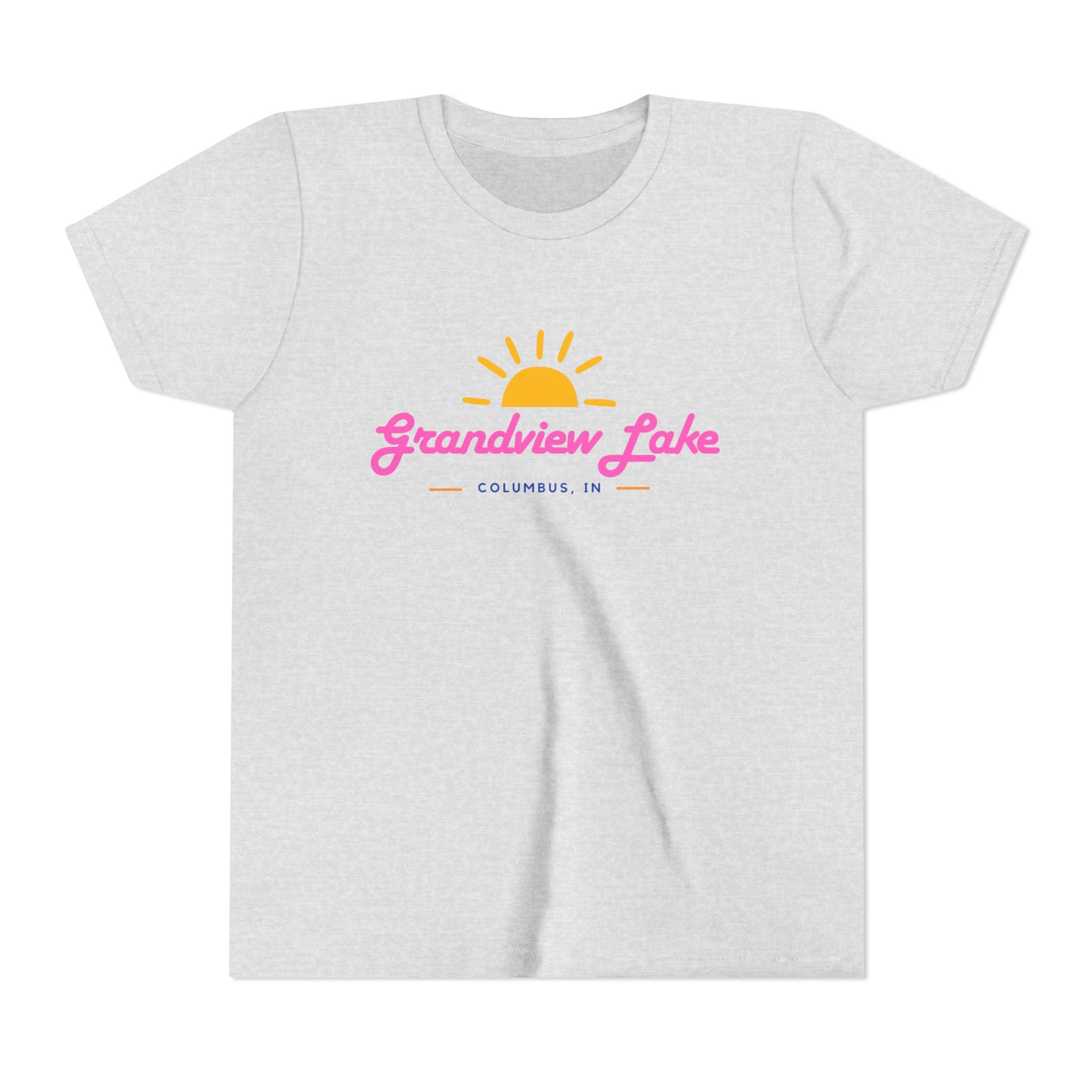Youth Tee — Grandview Lake Retro Sunset Kids Shirt (Columbus, IN)