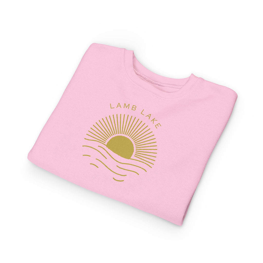 Toddler Sweatshirt - 'Lamb Lake' Sunrise Graphic Pullover for Kids