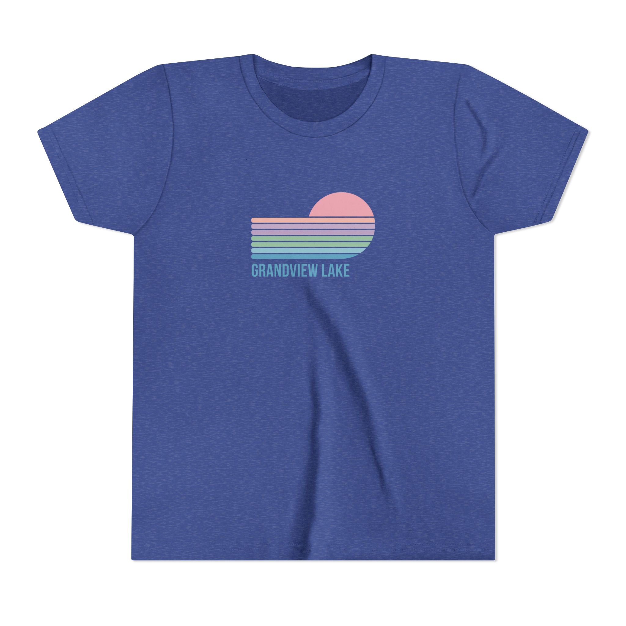 Youth Tee — 'Grandview Lake' Pastel Retro Sunset Kids T-Shirt