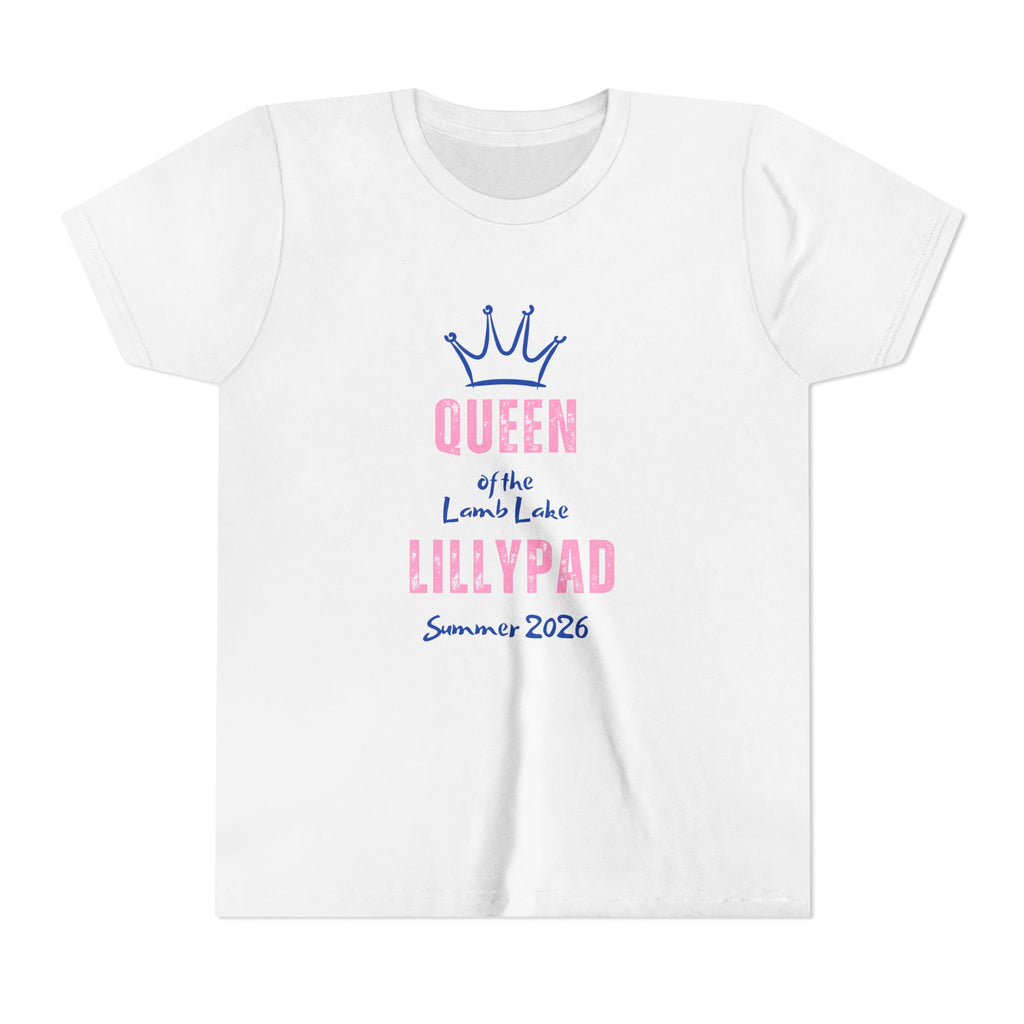 Youth Tee — "Queen of the Lillypad" Lamb Lake Crown Graphic Kids Shirt