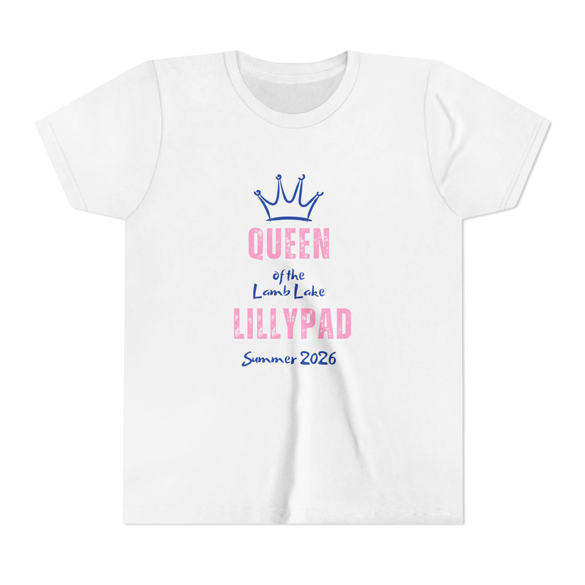 Youth Tee — "Queen of the Lillypad" Lamb Lake Crown Graphic Kids Shirt