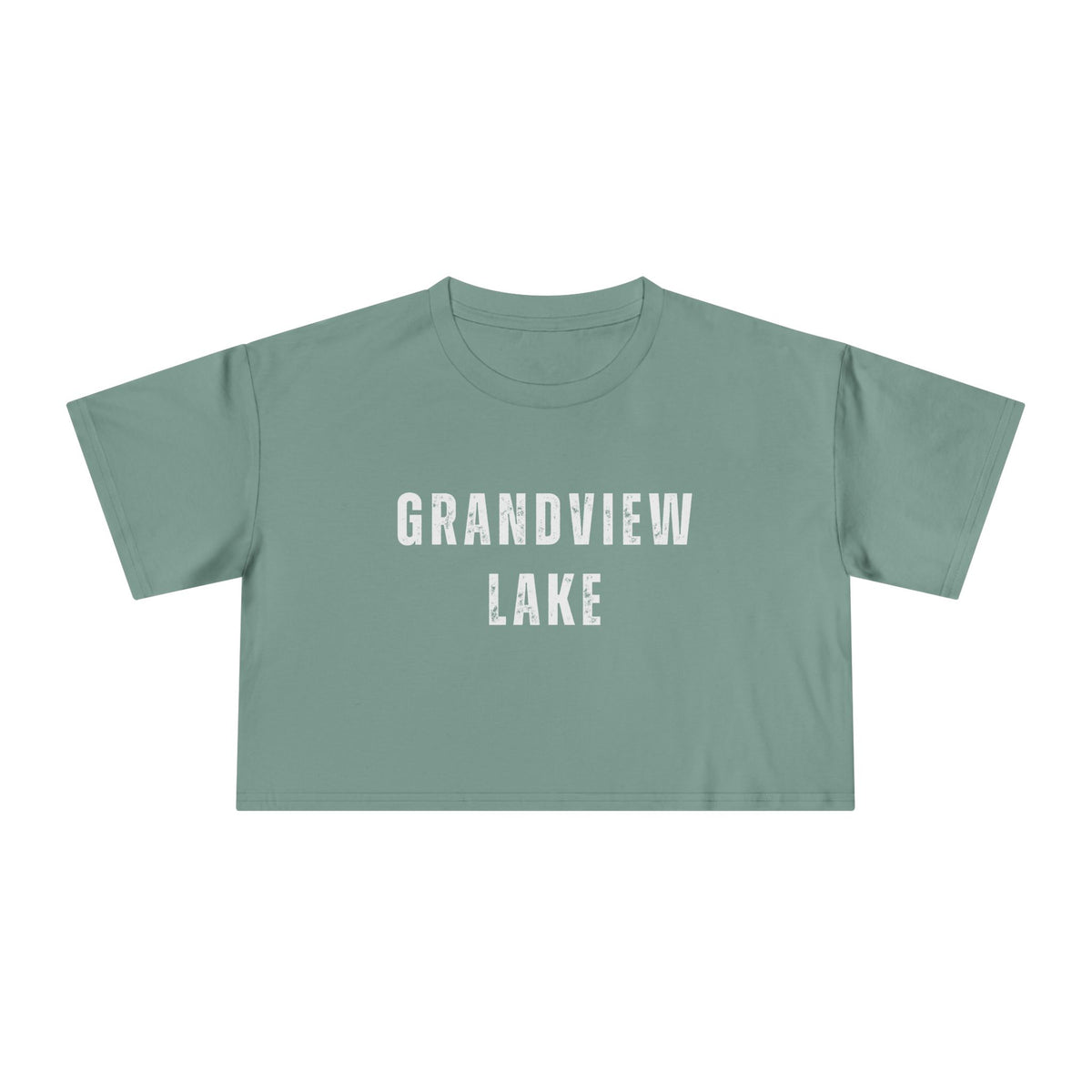 Grandview Lake Crop Tee — Women's Casual Lakeside Graphic Top