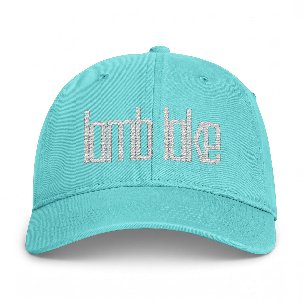 Distressed 'lake lake' Embroidered Washed Cap