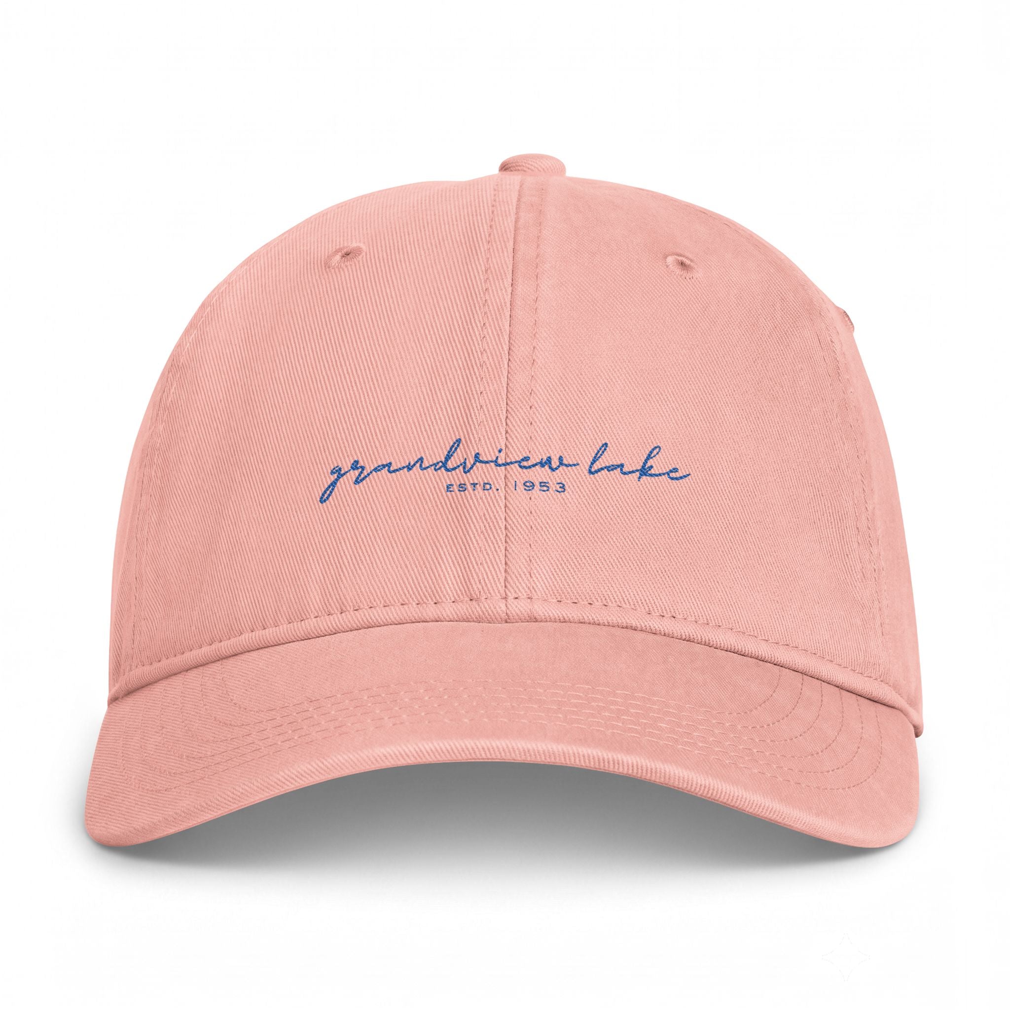Washed Coastal Cap — "Grandview Lake" Embroidered Lake Hat