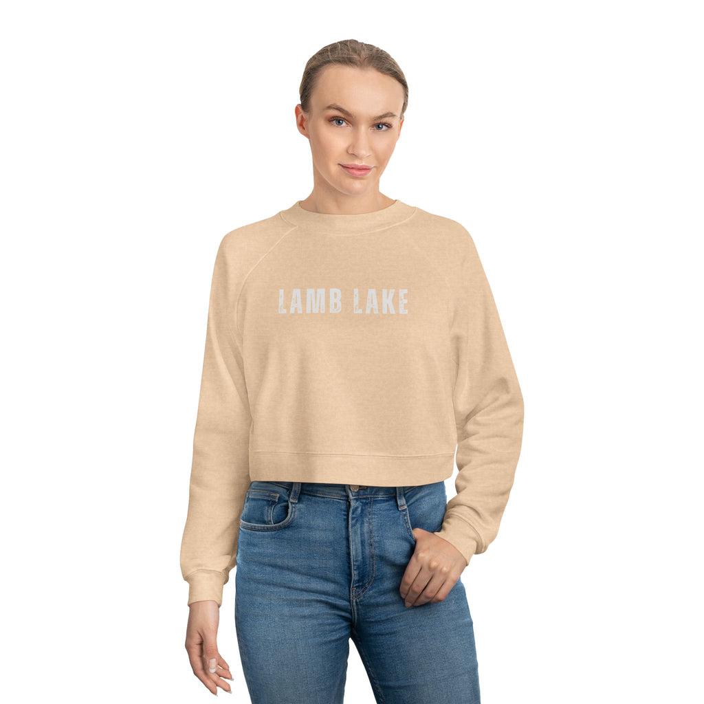 Lamb Lake Cropped Pullover — Minimal White Fleece for Women