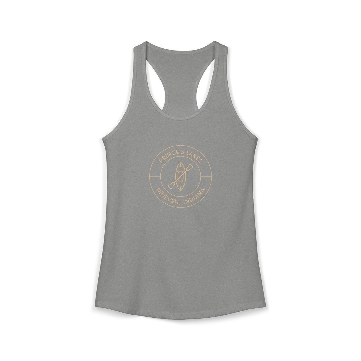 Women's Racerback Tank- "Kayak Prince's Lakes"