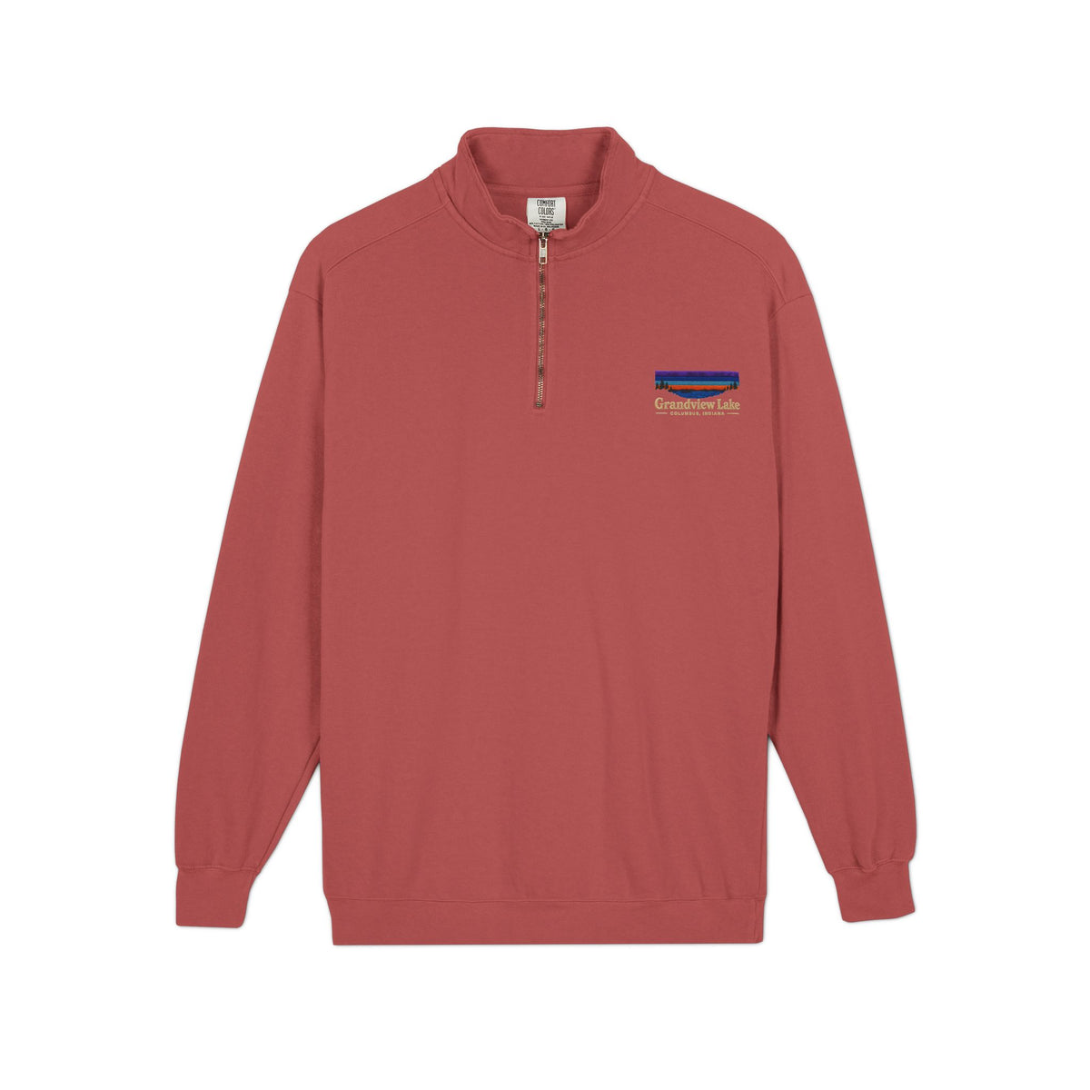 Quarter-Zip Sweatshirt — Grandview Lake Retro Sunset Patch