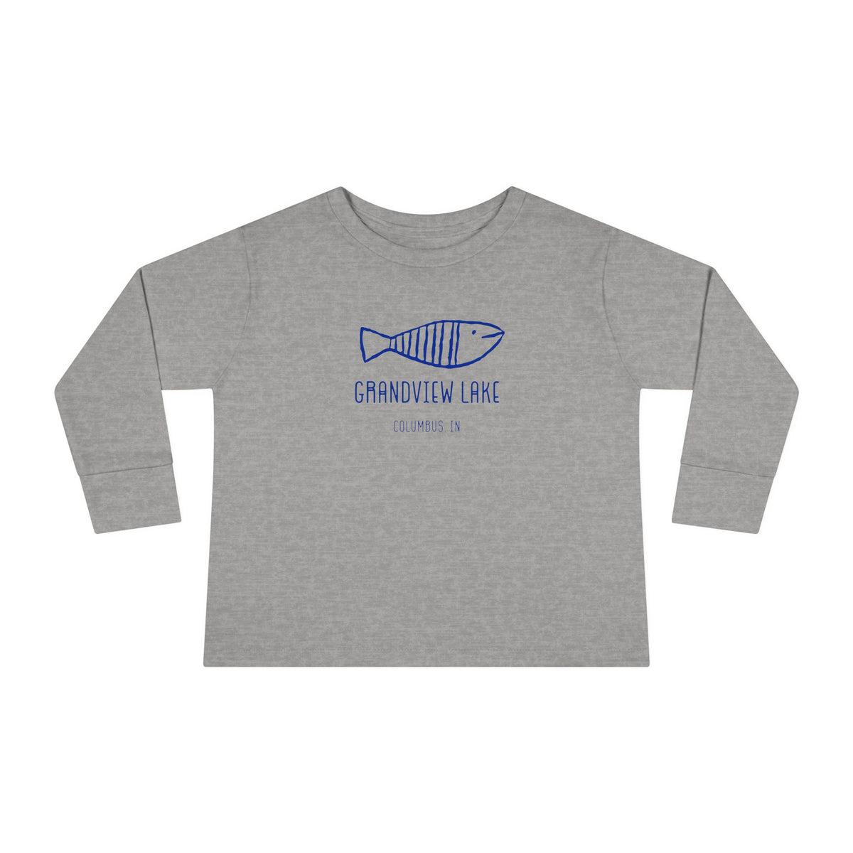 Toddler Long Sleeve Tee — "Grandview Lake" Hand-Drawn Fish Graphic