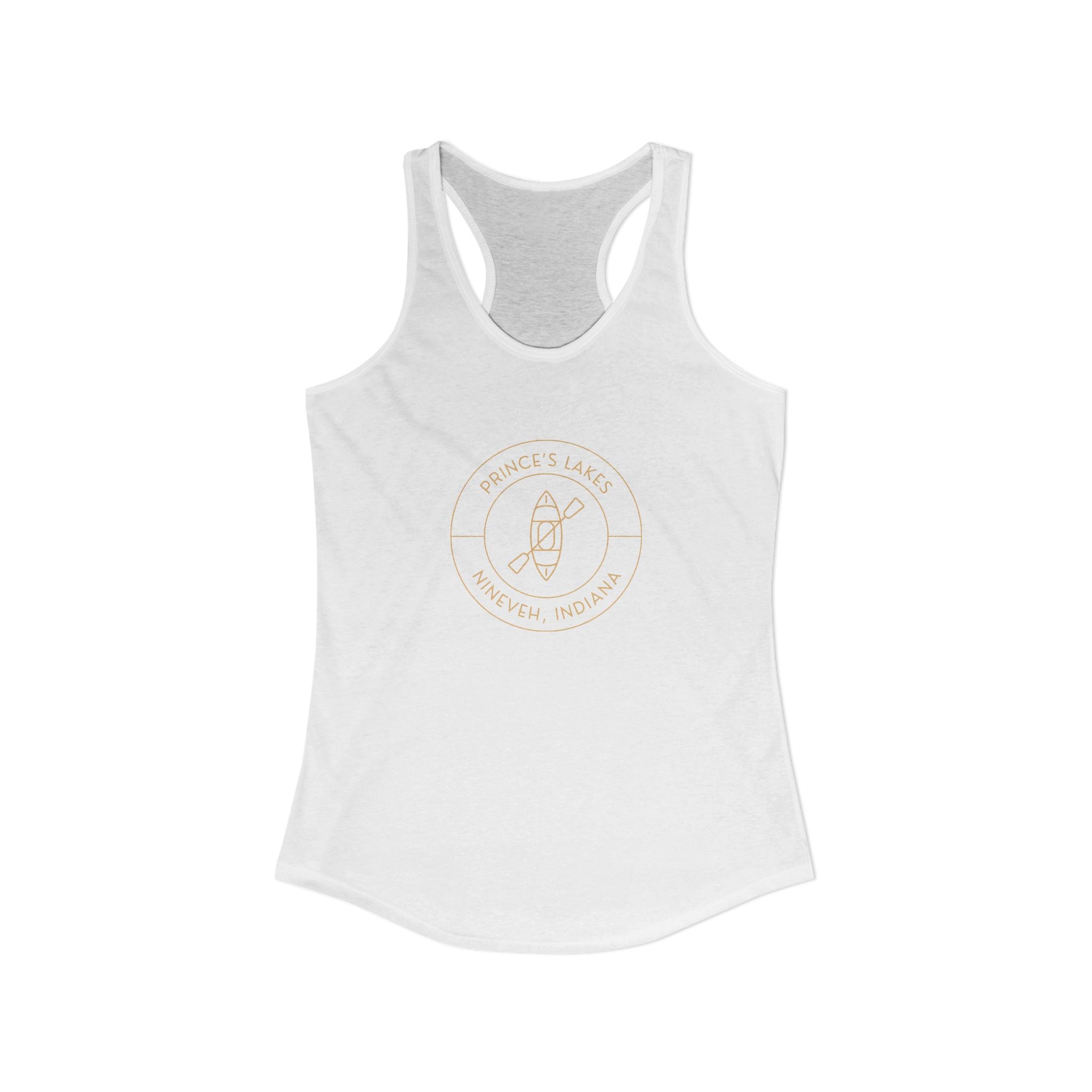 Women's Racerback Tank- "Kayak Prince's Lakes"