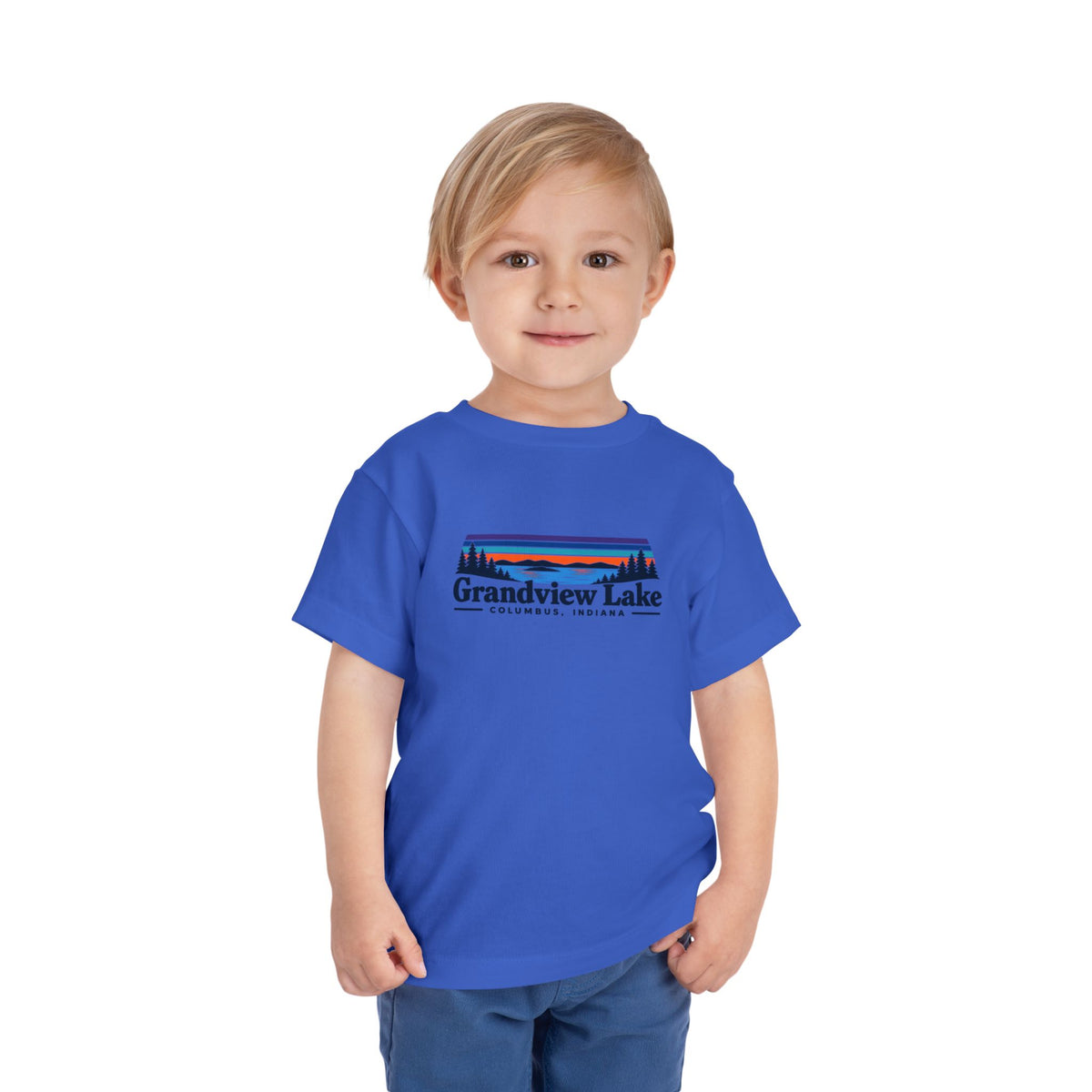 Toddler Tee - "Grandview Lake" Retro Sunset Graphic