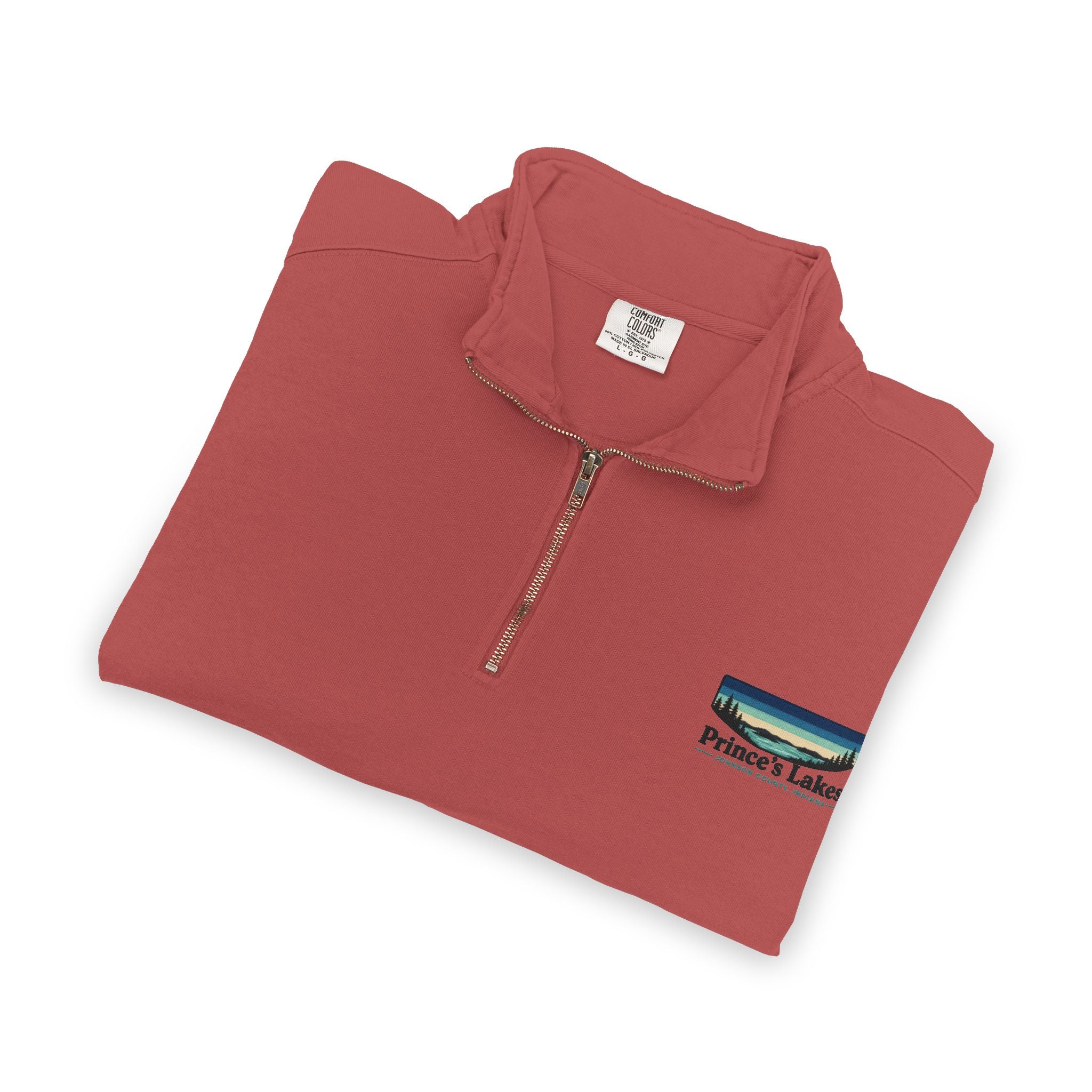 Quarter-Zip Sweatshirt — Pleasant Lake Retro Sunset Patch