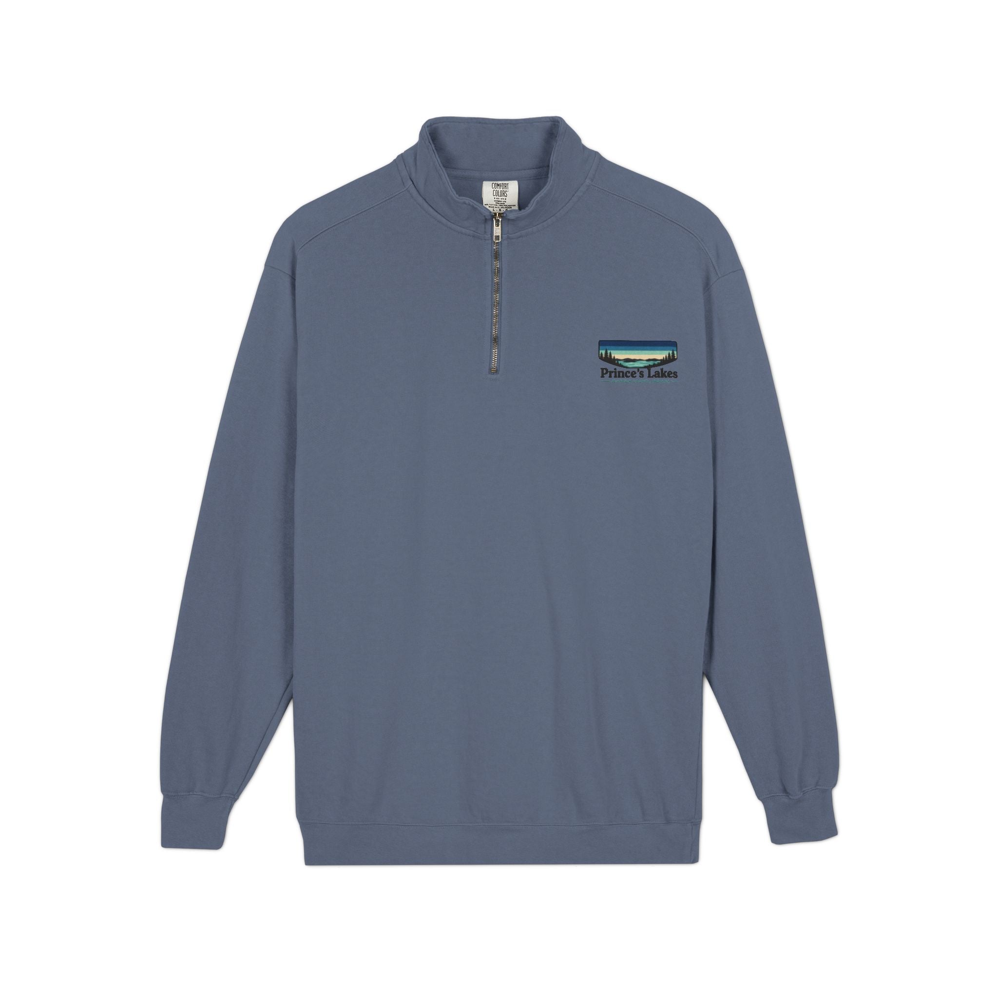 Quarter-Zip Sweatshirt — Pleasant Lake Retro Sunset Patch