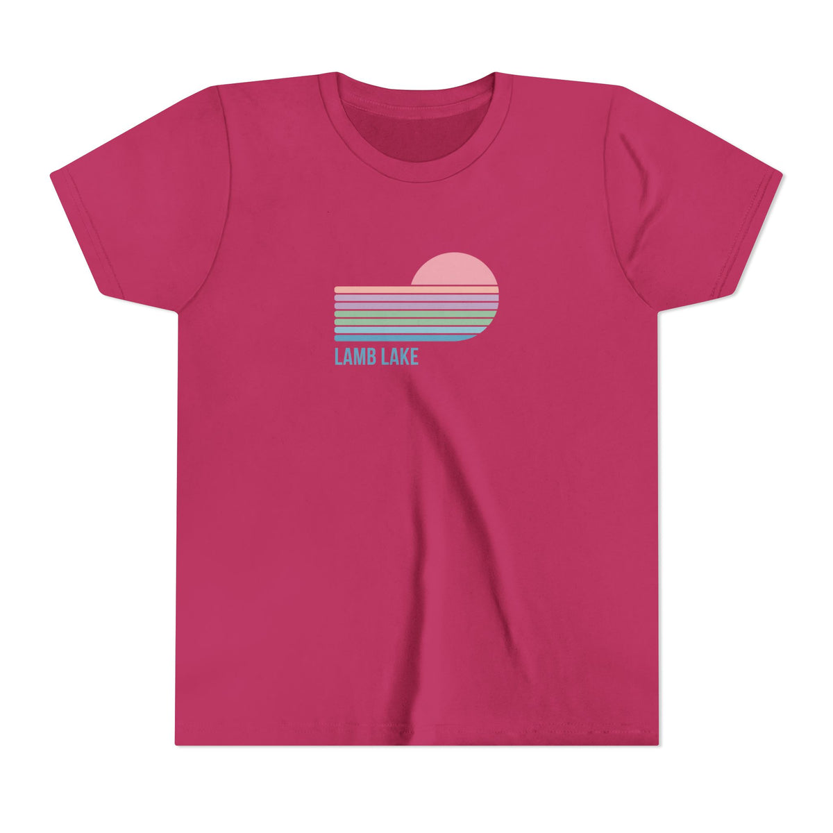 Youth Tee - Retro Pastel 'Lamb Lake' Sunset Graphic