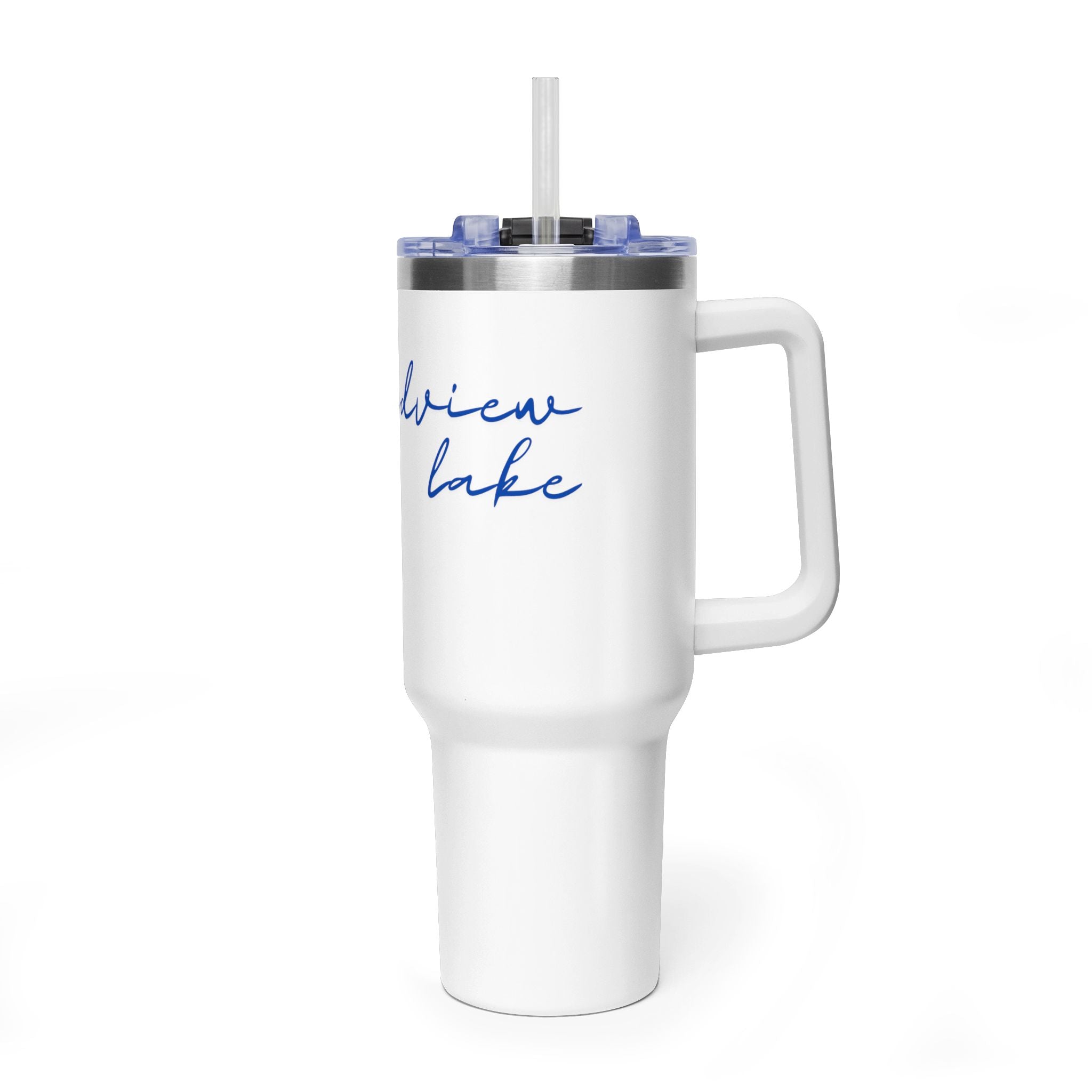 40oz Vacuum Tumbler — 'Grandview Lake' Script Insulated Travel Mug