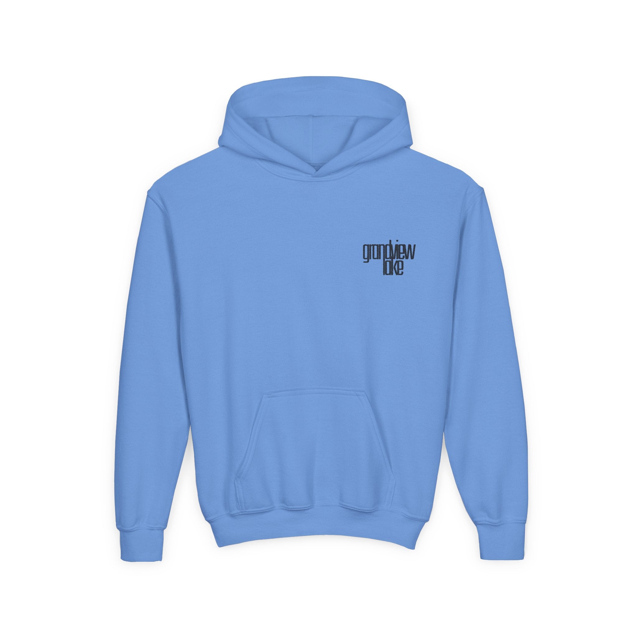 Youth Hoodie — Minimal 'grandview lake' Chest Logo Streetwear