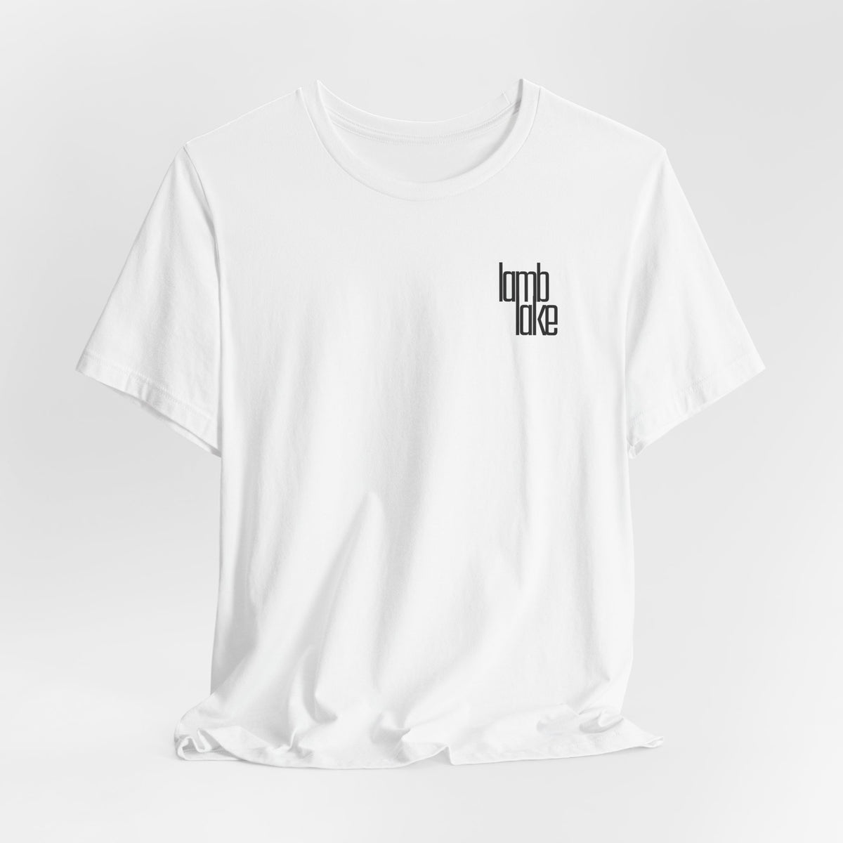 'lamb lake' Graphic Tee —  Minimal Logo T‑Shirt