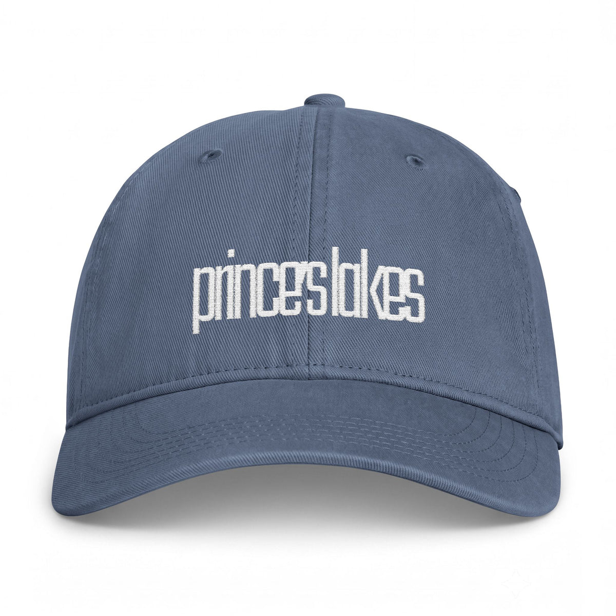 Distressed 'prince's lakes' Embroidered Washed Cap
