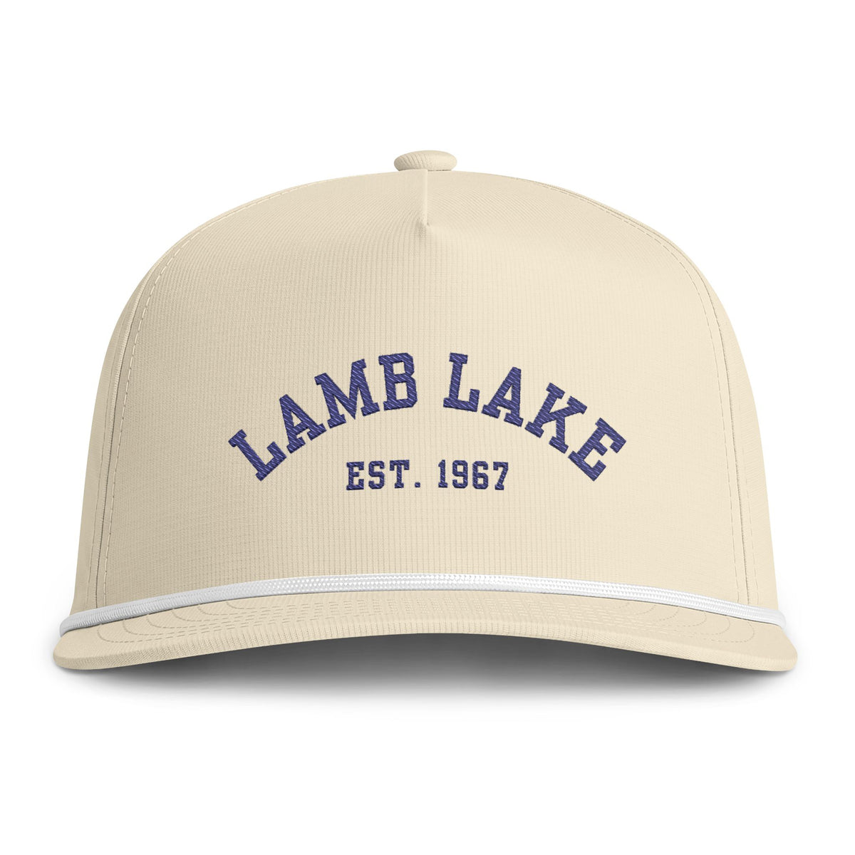 Sunwashed Rope Cap - 'LAMB LAKE' est. 1967 Embroidered Trucker Hat