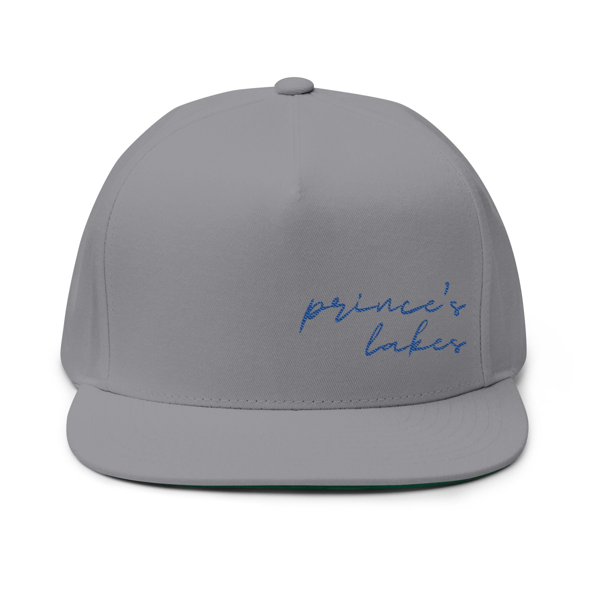 Flat Bill Cap — "Prince's Lakes" Embroidered Snapback Hat