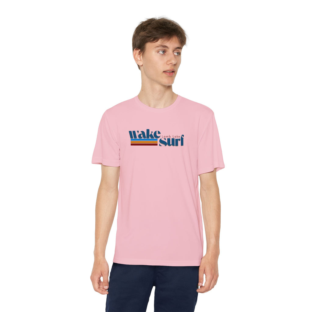 Youth Wake Surf Lamb Lake Tee – Retro Striped Wake Surfing Shirt