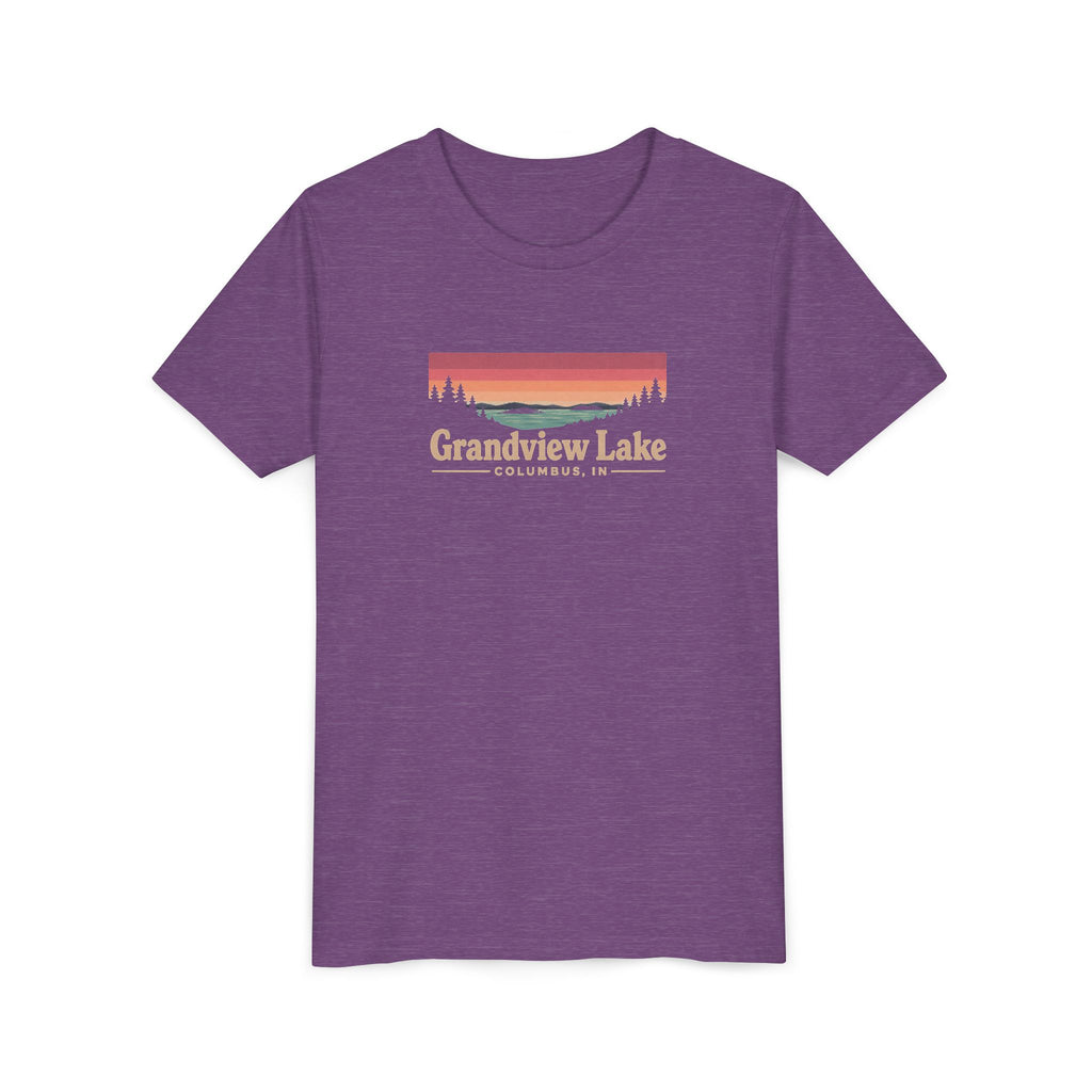 Youth Tee — Grandview Lake Retro Sunset Graphic