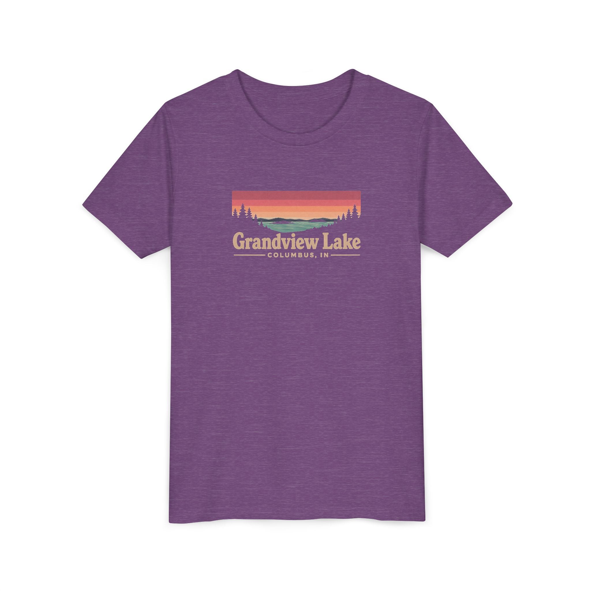Youth Tee — Grandview Lake Retro Sunset Graphic