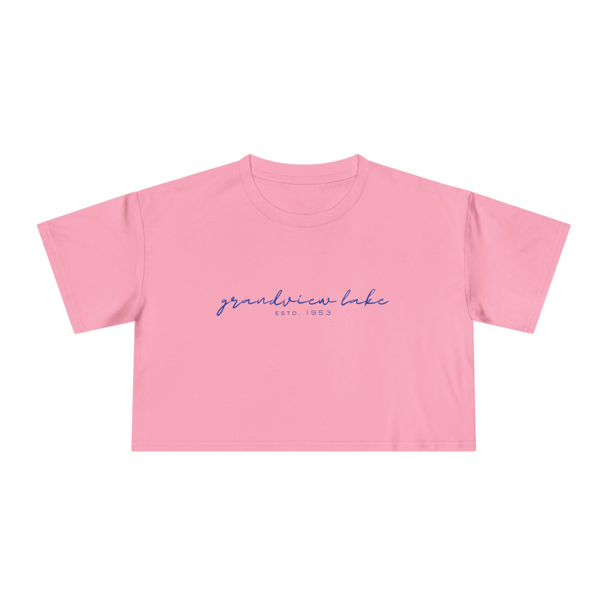 Script Logo Crop Tee — "grandview lake" Women's Casual Top