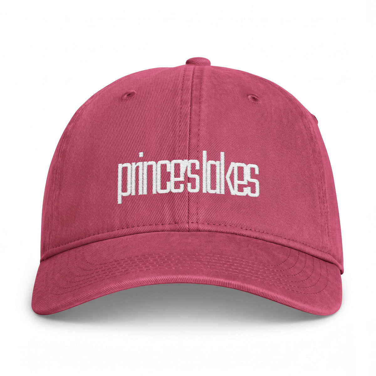 Distressed 'prince's lakes' Embroidered Washed Cap