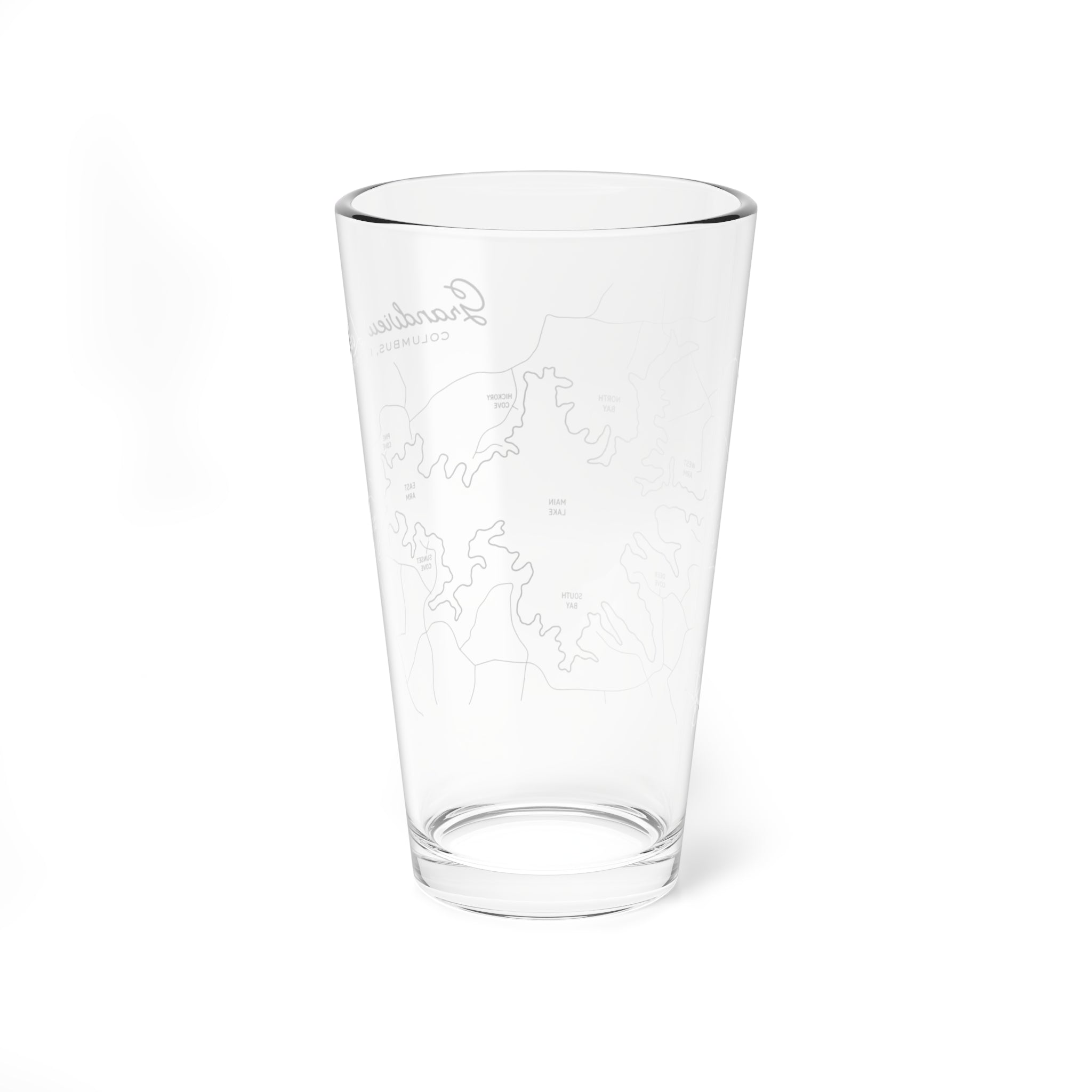 16oz Grandview Lake Map Cocktail Glass
