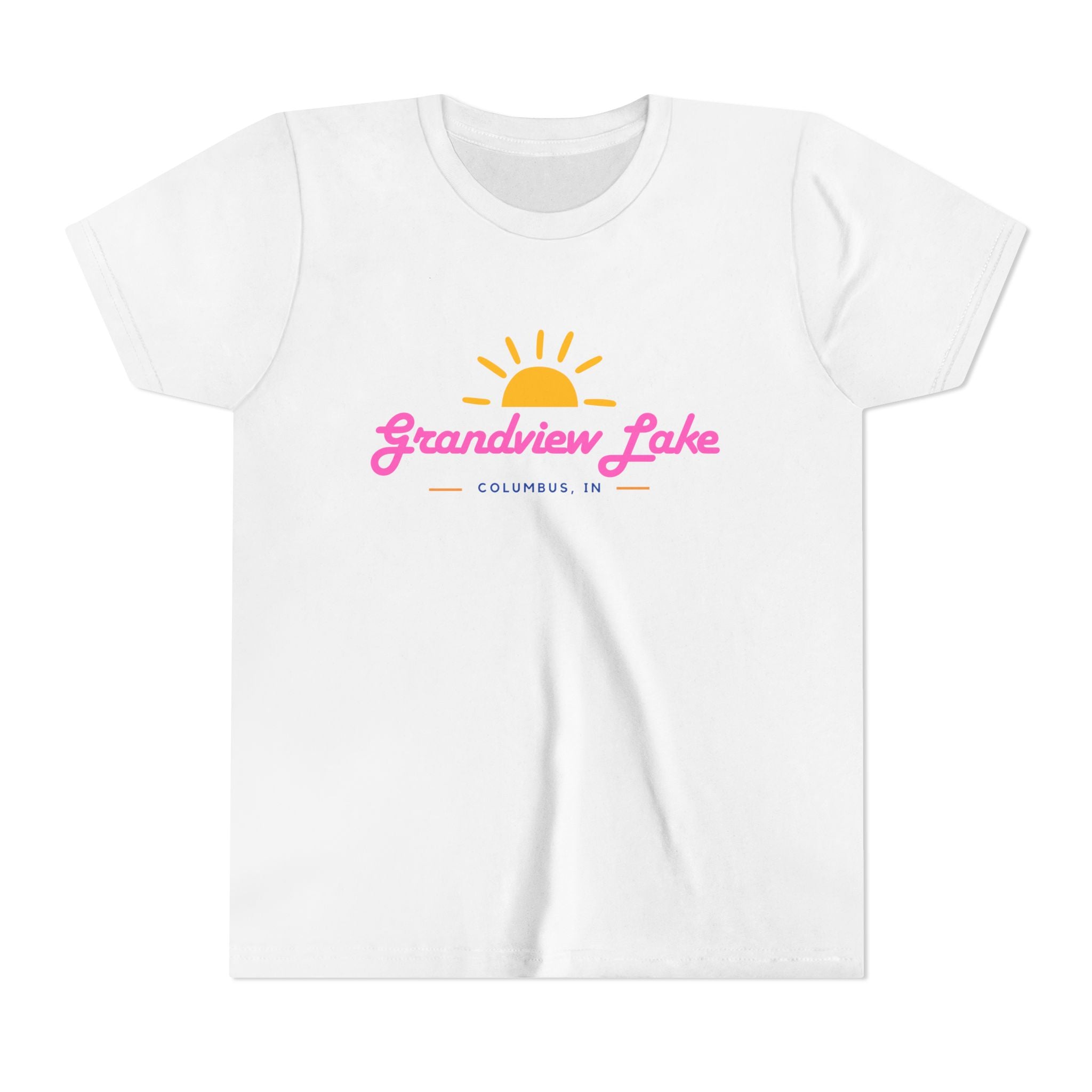 Youth Tee — Grandview Lake Retro Sunset Kids Shirt (Columbus, IN)