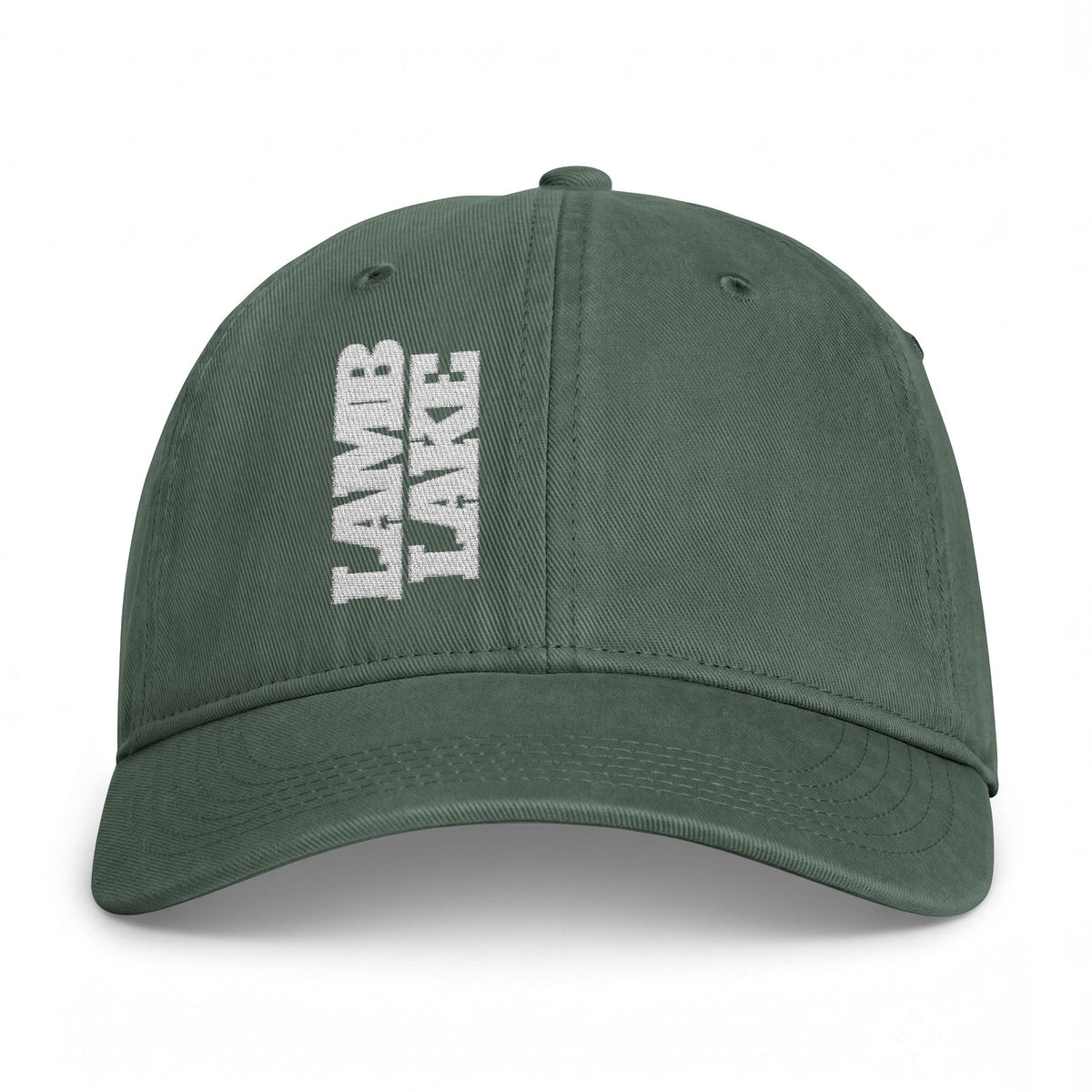 Lamb Lake Coastal Washed Cap — Vintage Beach Sideways Embroidered Hat