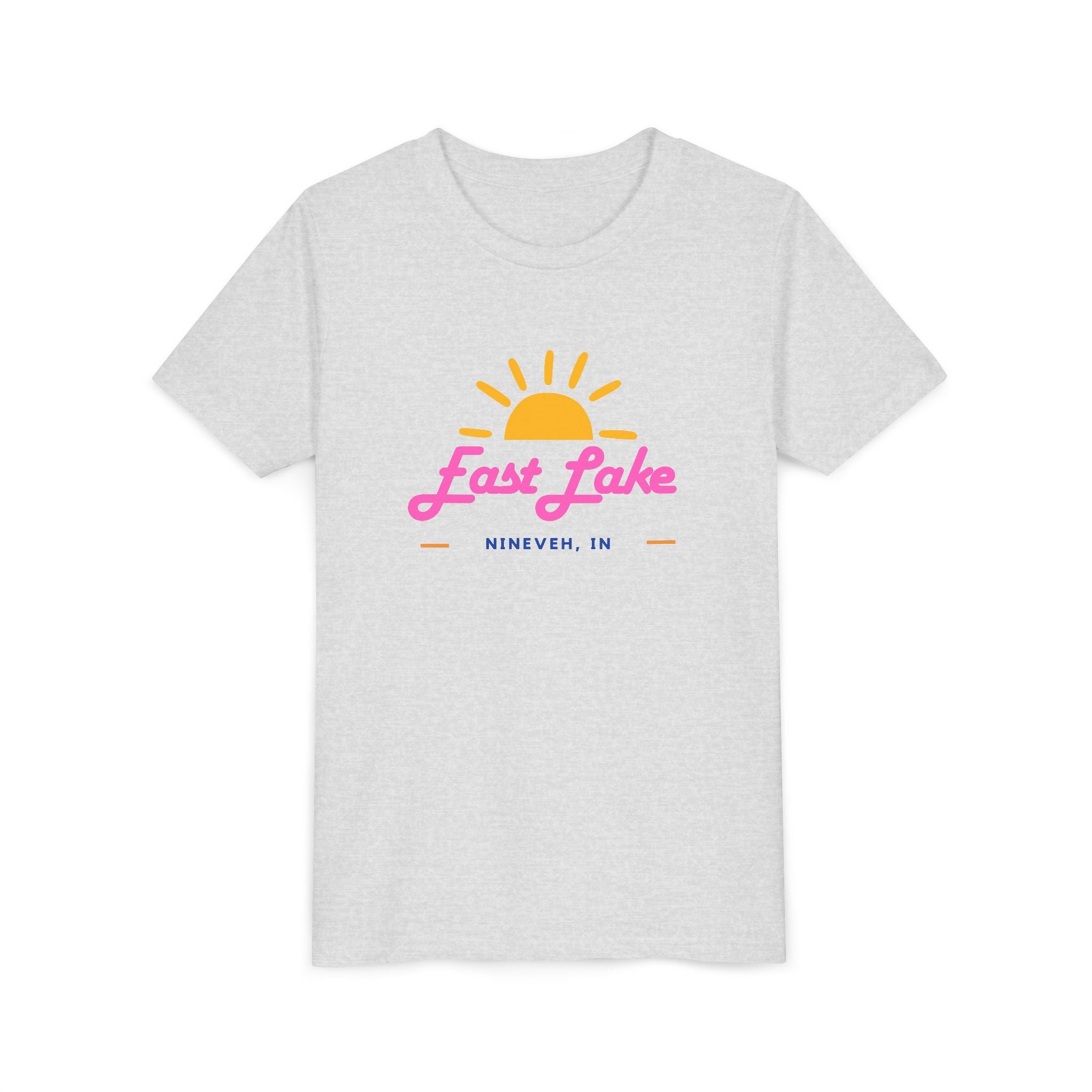 Youth Tee — East Lake Retro Sunset Kids Shirt (East Lake, IN)
