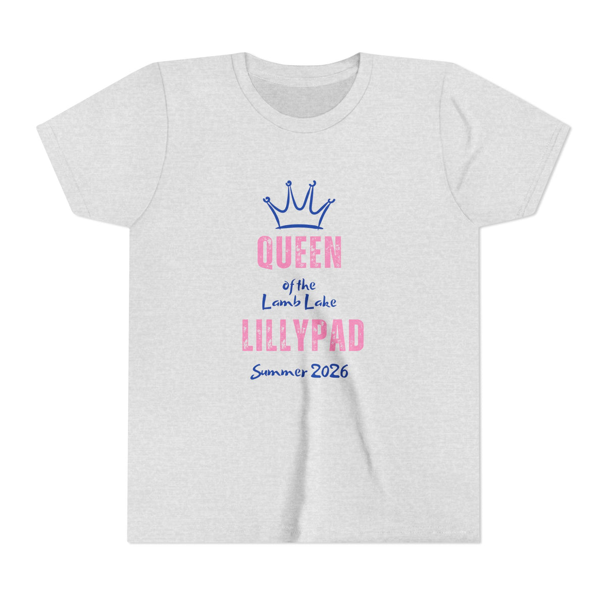 Youth Tee — "Queen of the Lillypad" Lamb Lake Crown Graphic Kids Shirt