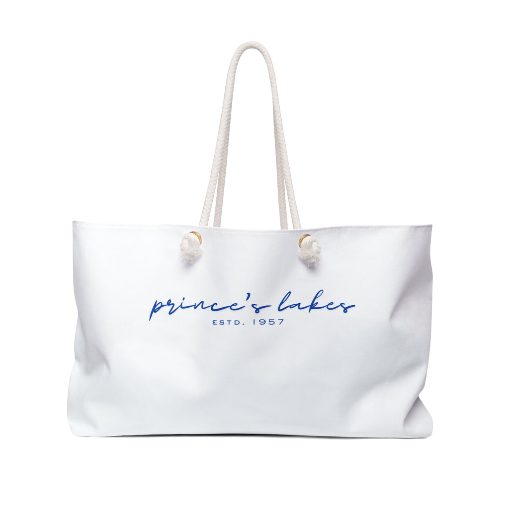 Weekender Bag - 'Prince's Lakes' Script Tote | Travel & Lake Getaway Bag