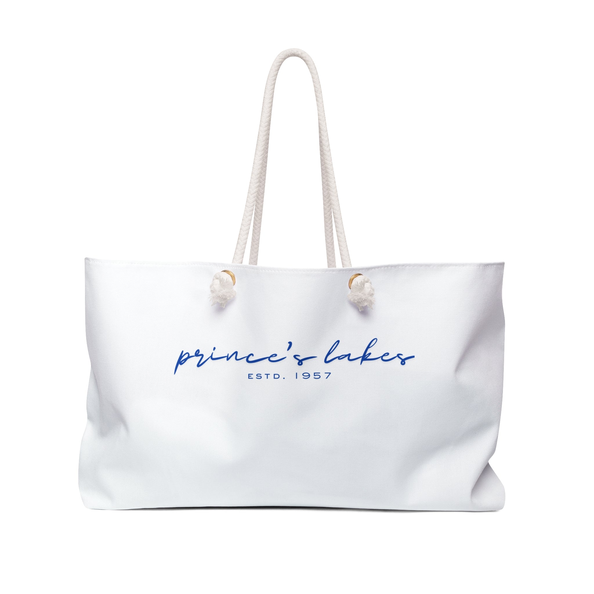 Weekender Bag - 'Prince's Lakes' Script Tote | Travel & Lake Getaway Bag