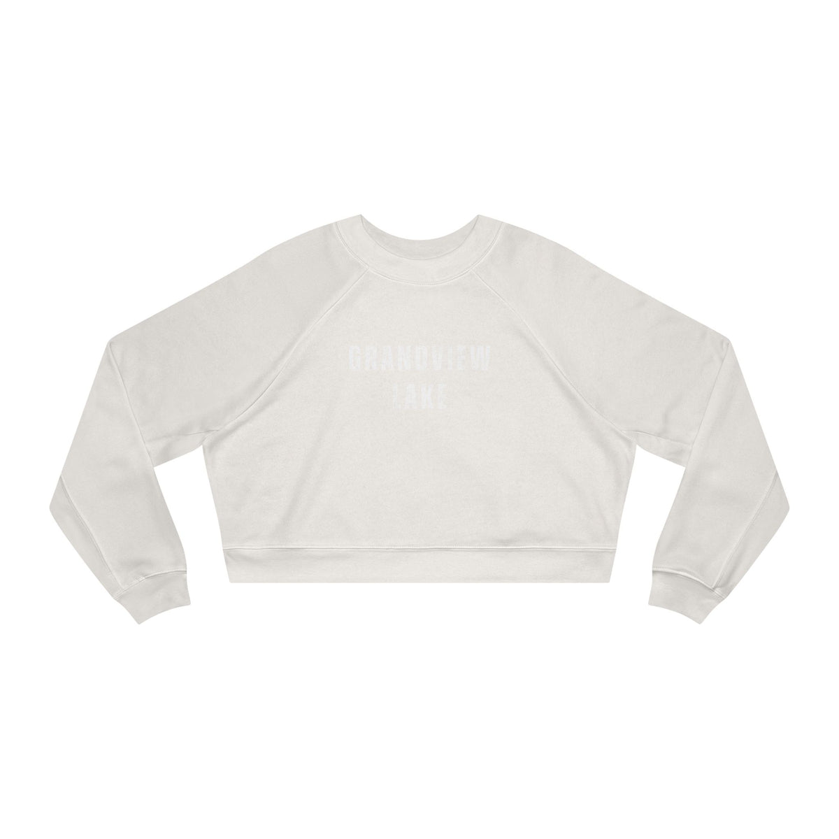 Grandview Lake Cropped Pullover — Minimal White Fleece for Women