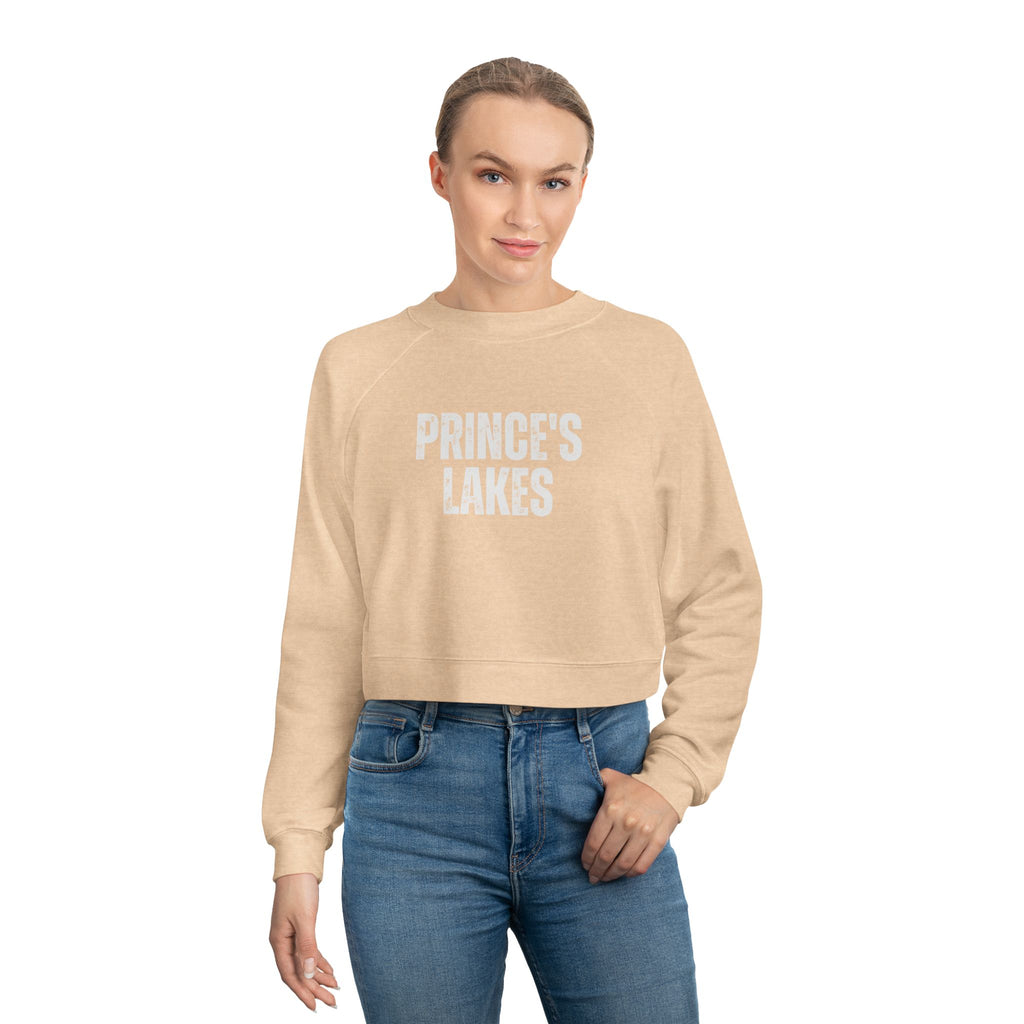 Cropped Pullover — 'Prince's Lakes' Minimal White Fleece for Women