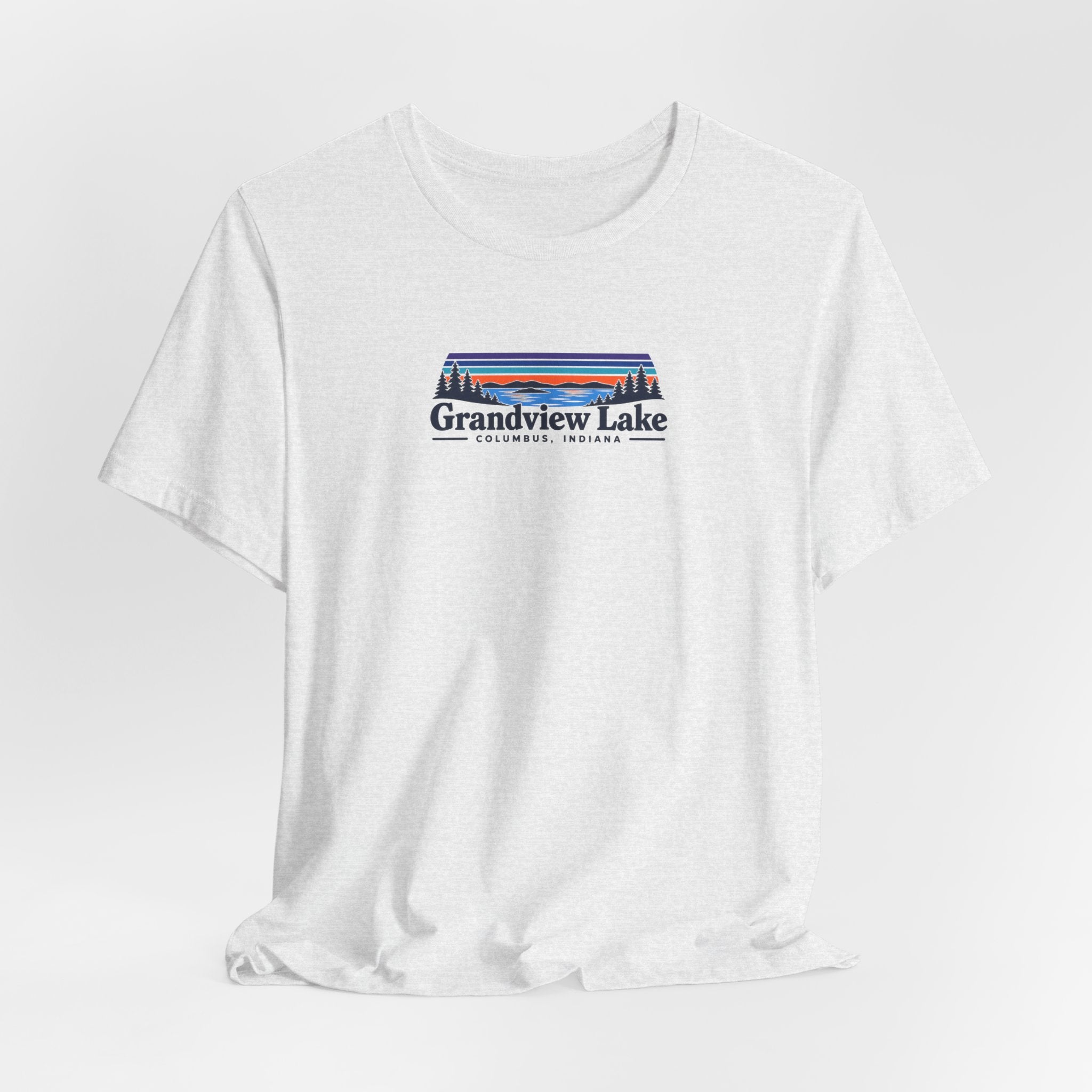 Grandview Lake Landscape Tee — Retro Mountain Lake Graphic T-Shirt