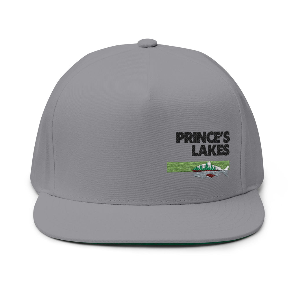 Prince's Lakes Embroidered Flat Bill Cap — Fishing & Lake Life Snapback