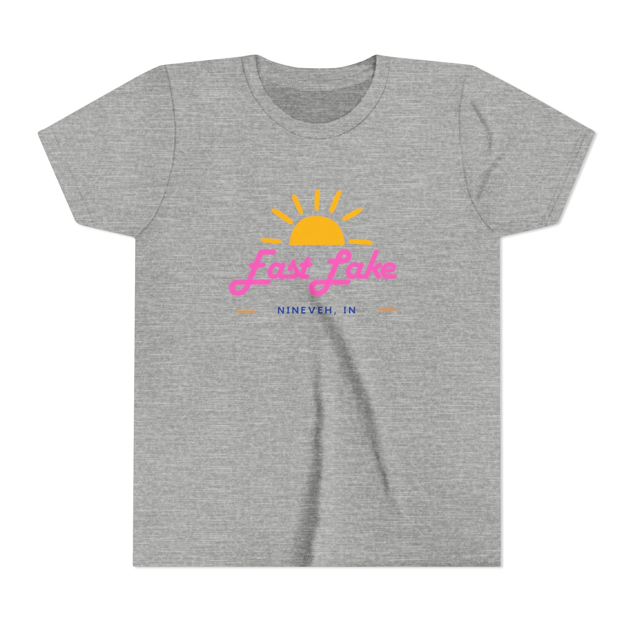 Youth Tee — East Lake Retro Sunset Kids Shirt (East Lake, IN)