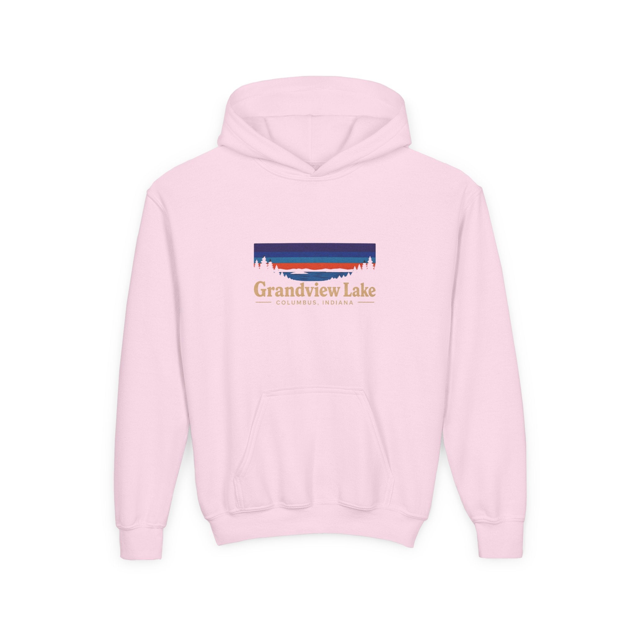 Youth Hoodie - Grandview Lake Sunset Logo