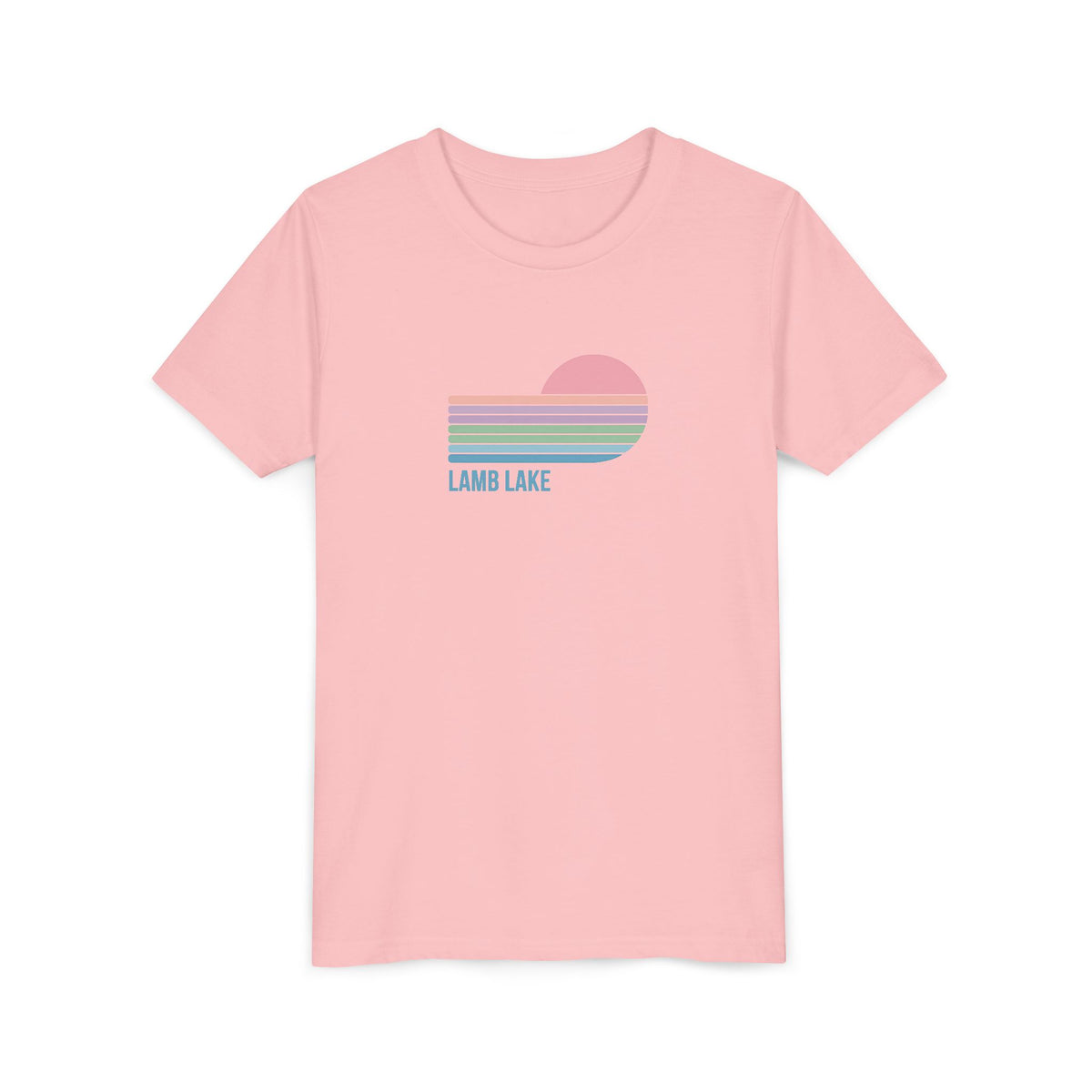 Youth Tee - Retro Pastel 'Lamb Lake' Sunset Graphic