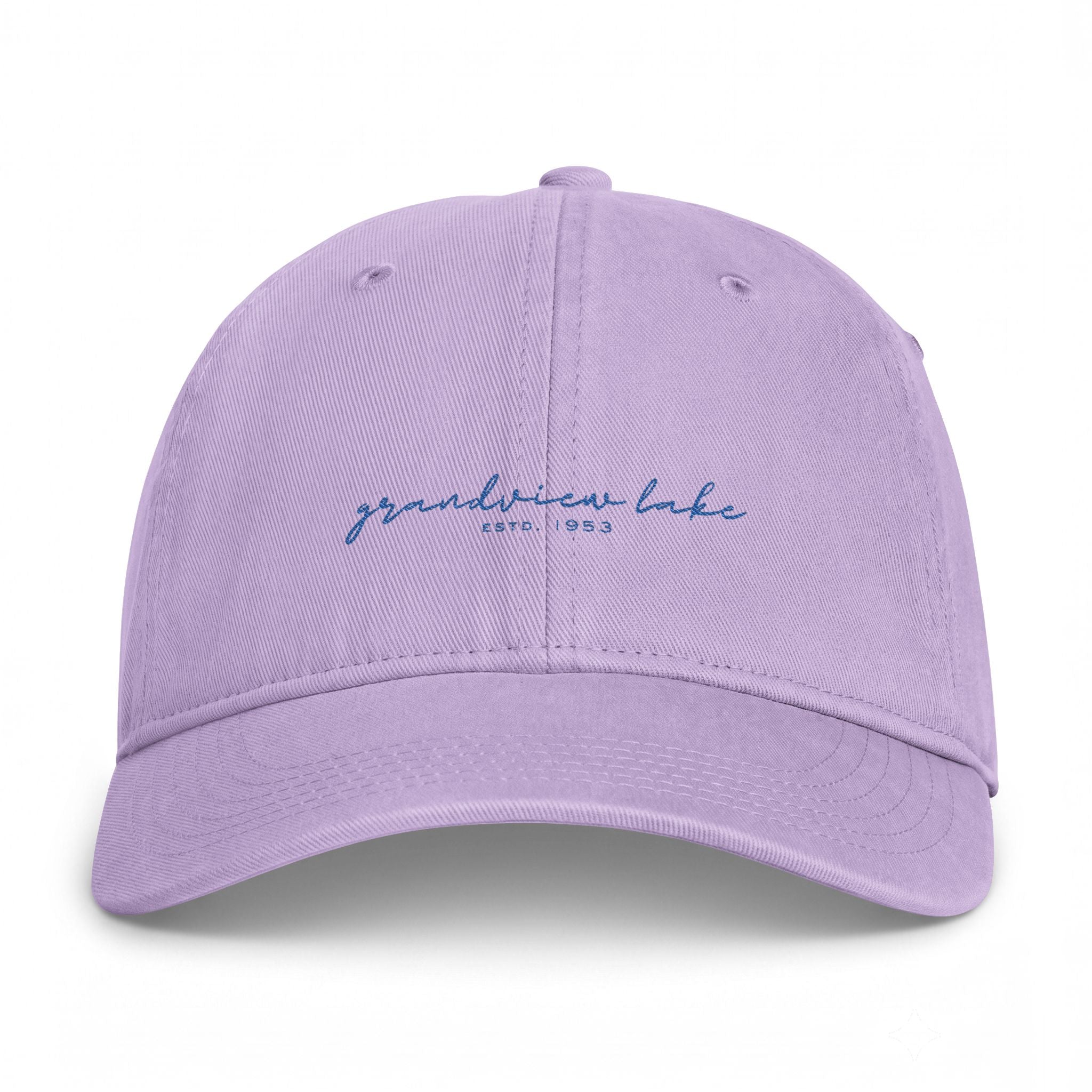 Washed Coastal Cap — "Grandview Lake" Embroidered Lake Hat