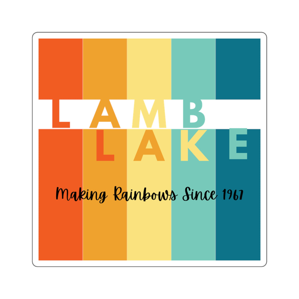 Lamb Lake Sticker — Making Rainbows Square Sticker
