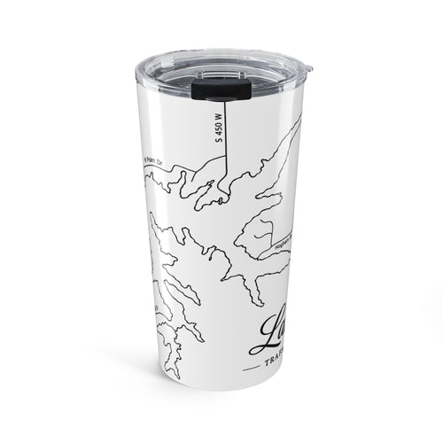 20oz Lake Map Tumbler — Personalized Travel Mug